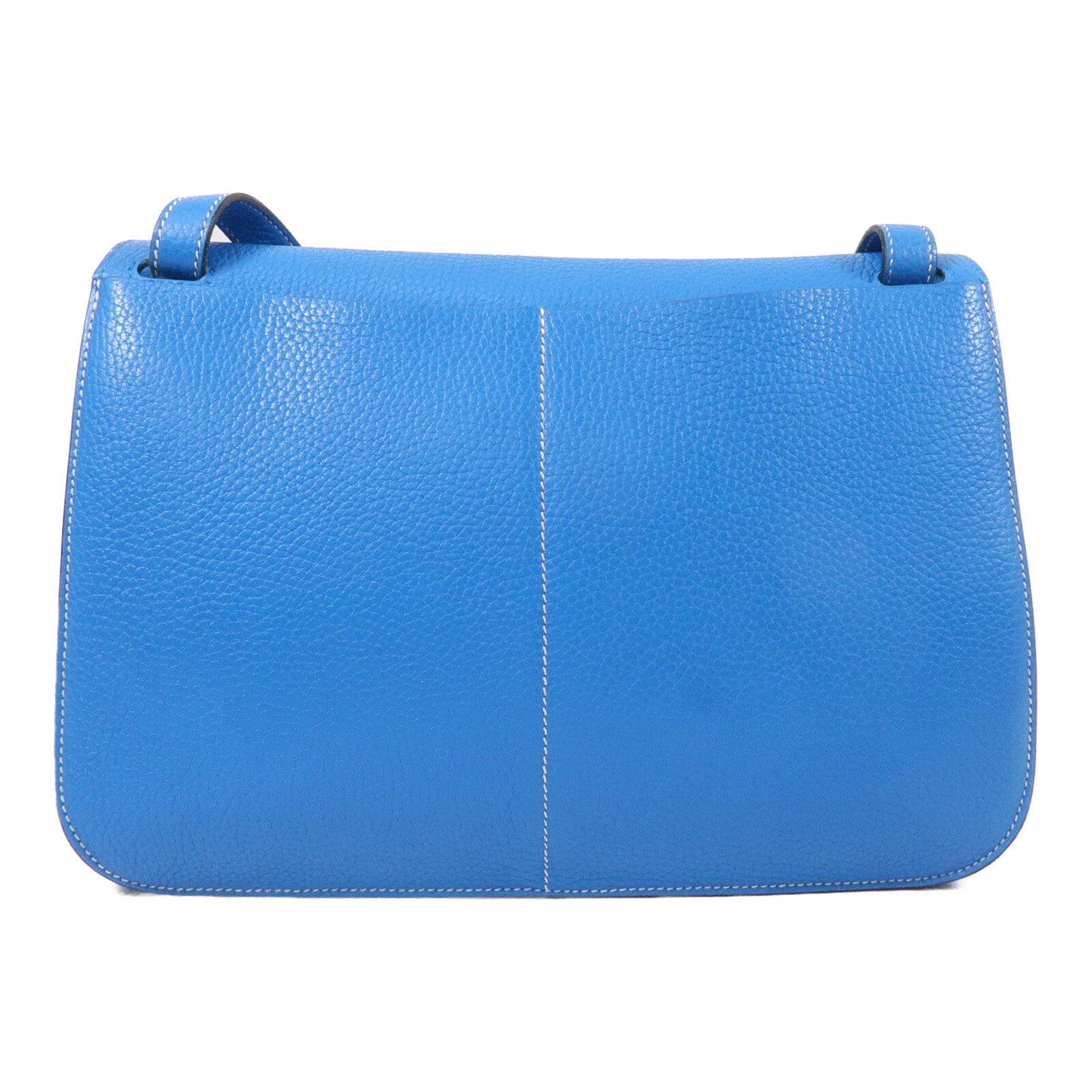 HERMES Clemence皮革Halzan 31手挽肩背兩用袋Bleu Zanzibar