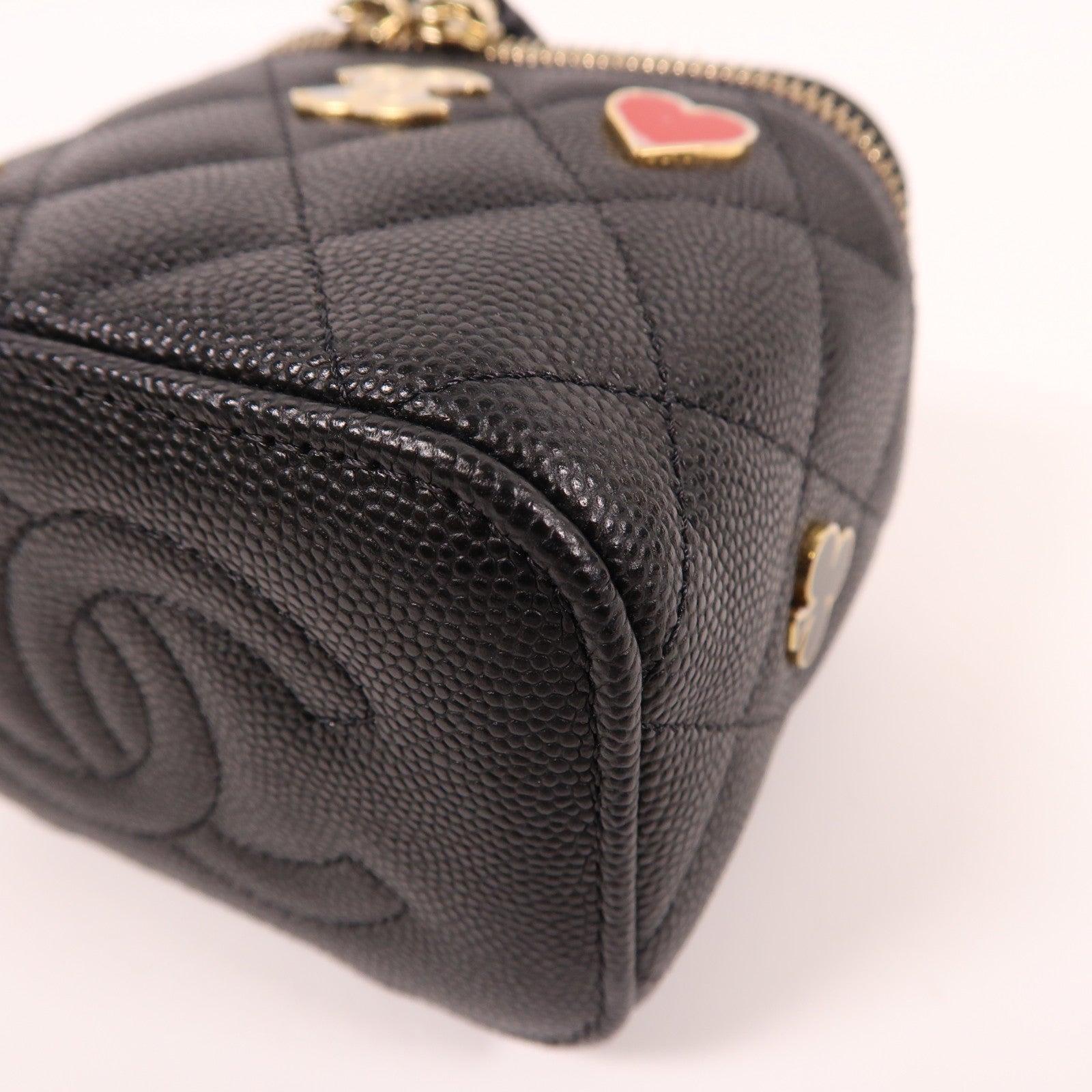 CHANEL 牛皮皮革Chain Shoulder金扣鏈帶肩背袋黑色