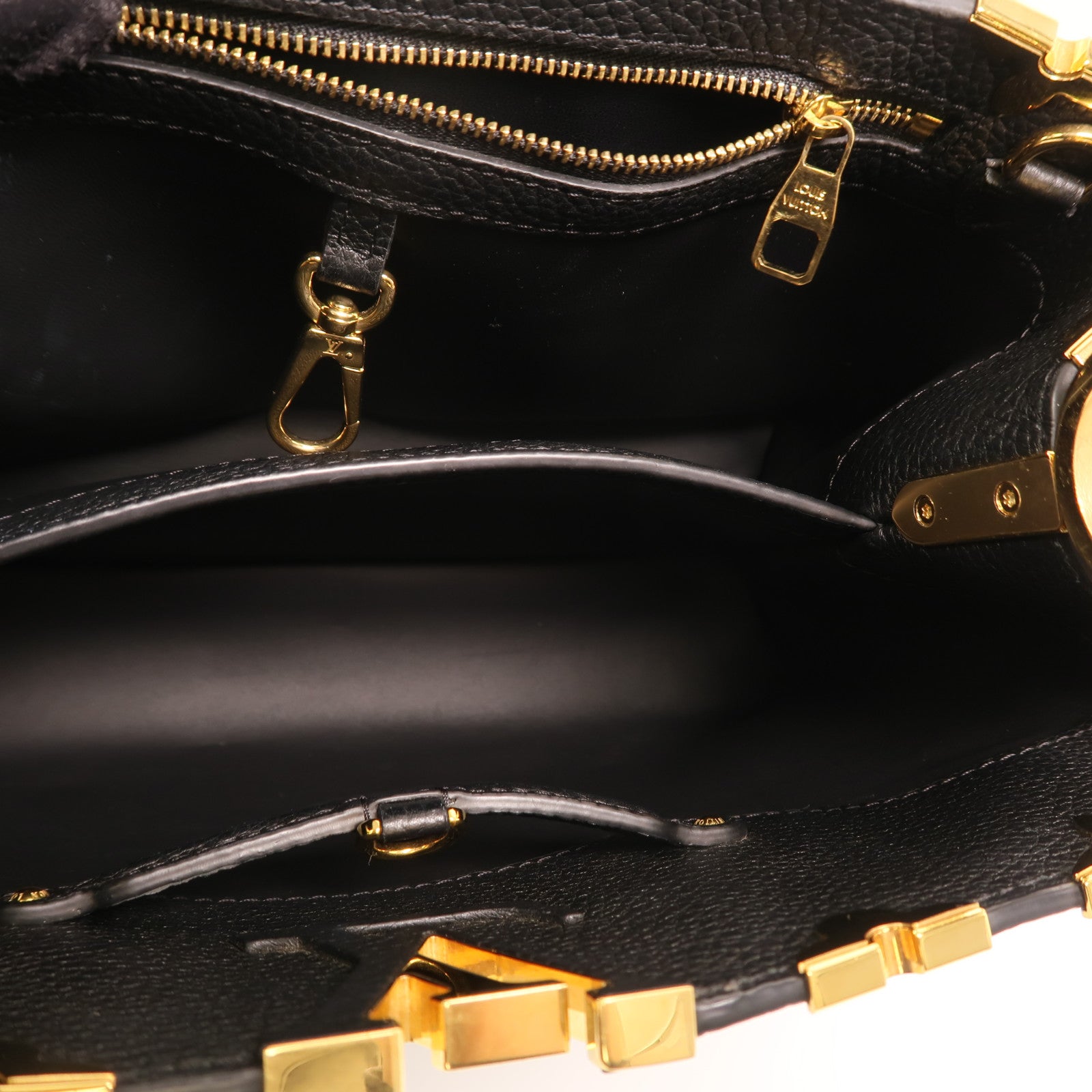 LOUIS VUITTON 牛皮皮革Capucines MM金扣手挽肩背兩用袋