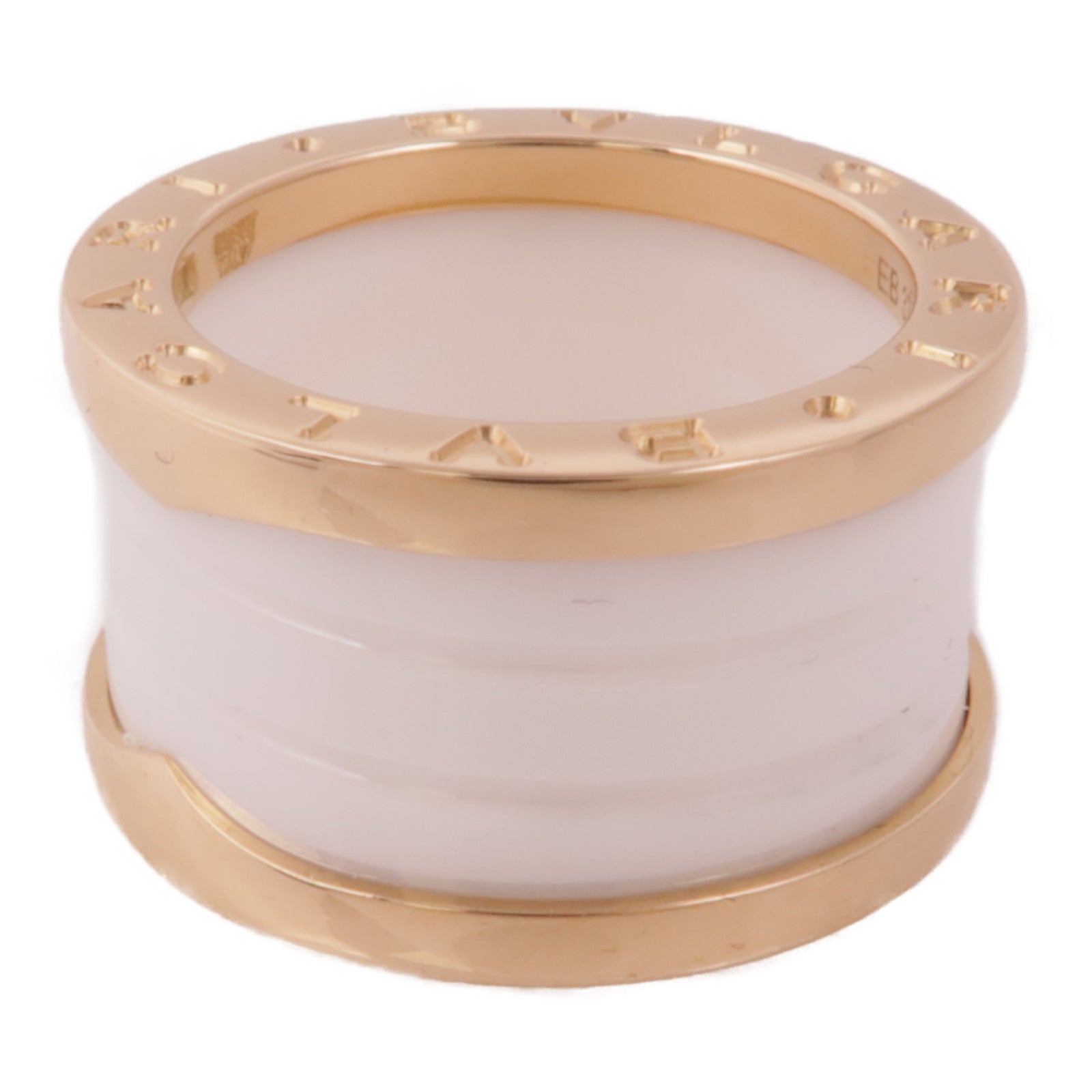 BVLGARI 18K玫瑰金/陶瓷B-zero1戒指Bvlgari#50/US#5