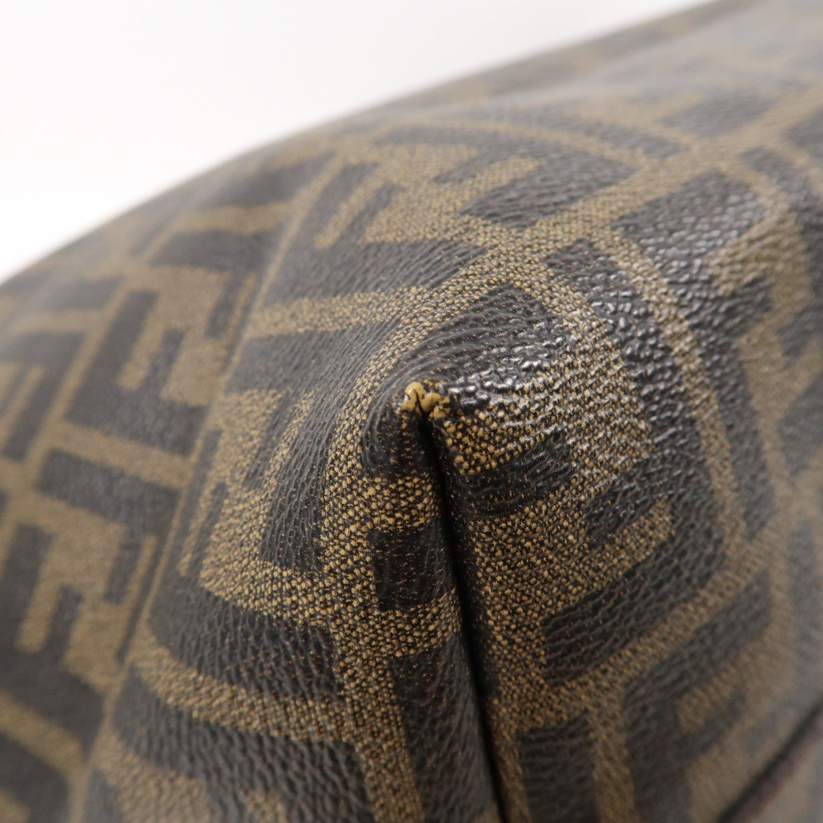 FENDI 塗層帆布Shoulder Tote金扣手挽袋啡色