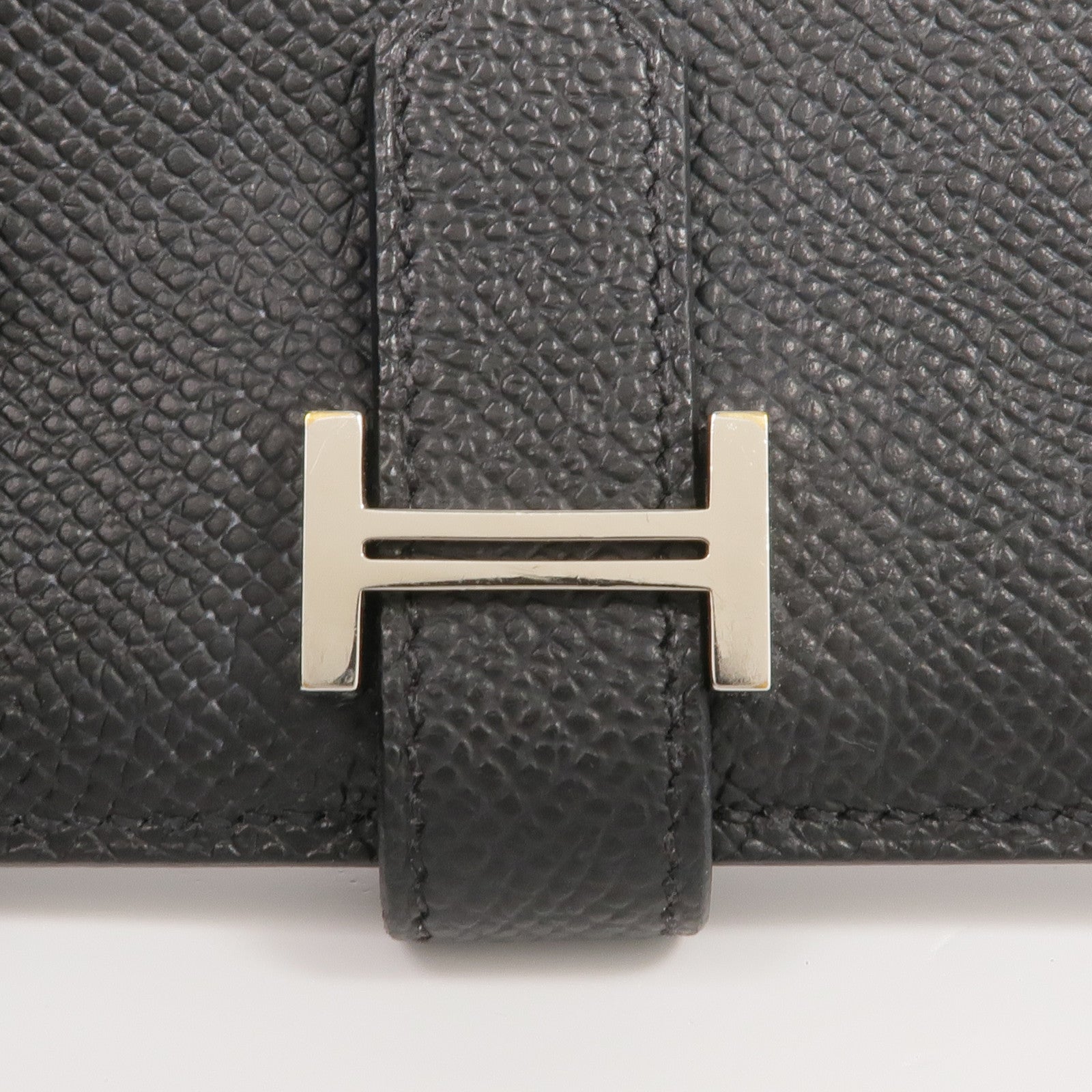 HERMES Epsom皮革Bearn Card Holder銀扣卡片套Noir
