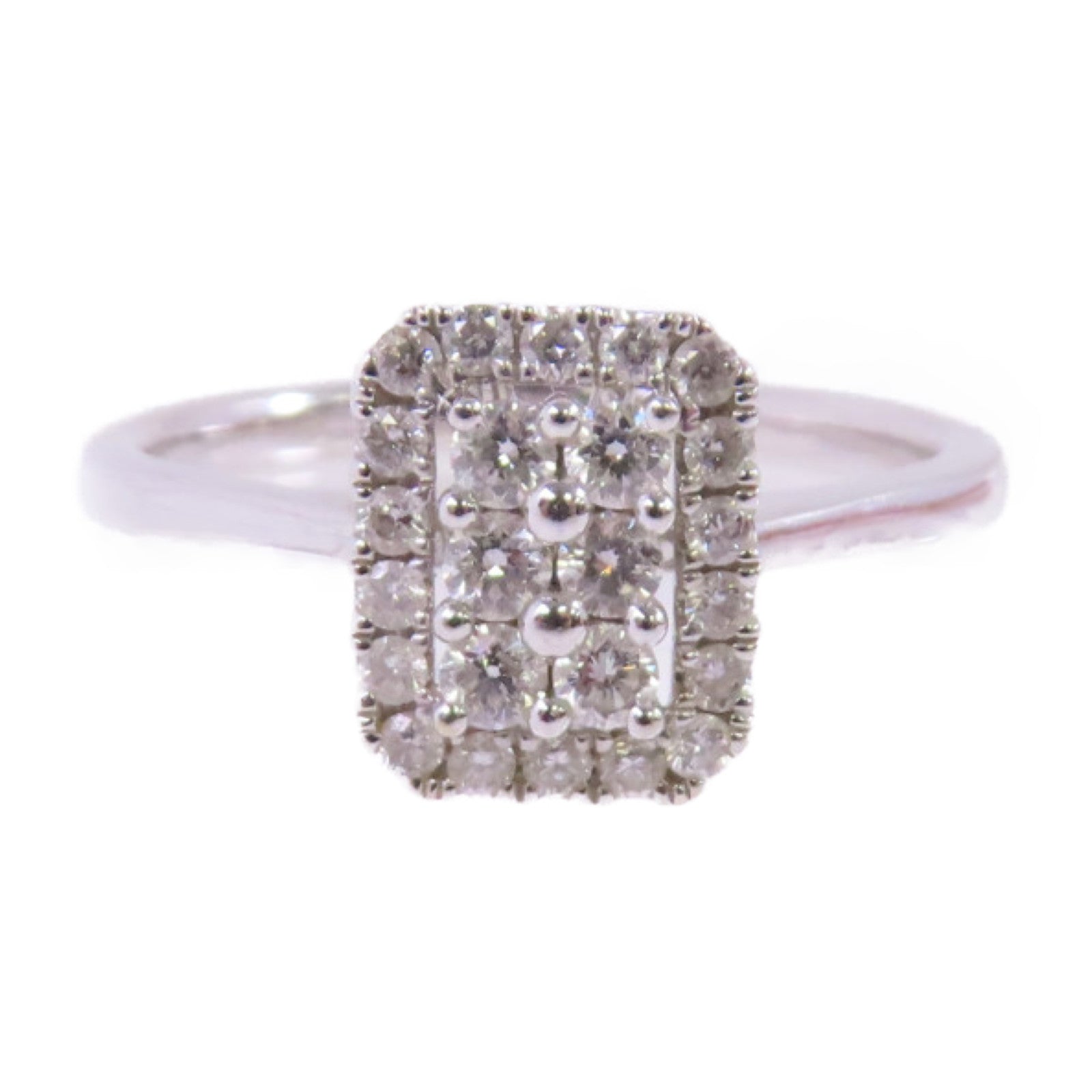 JEWELRY (PRICE DOWN) 0.49ct Diamond Ring US#9.75 18K White Gold