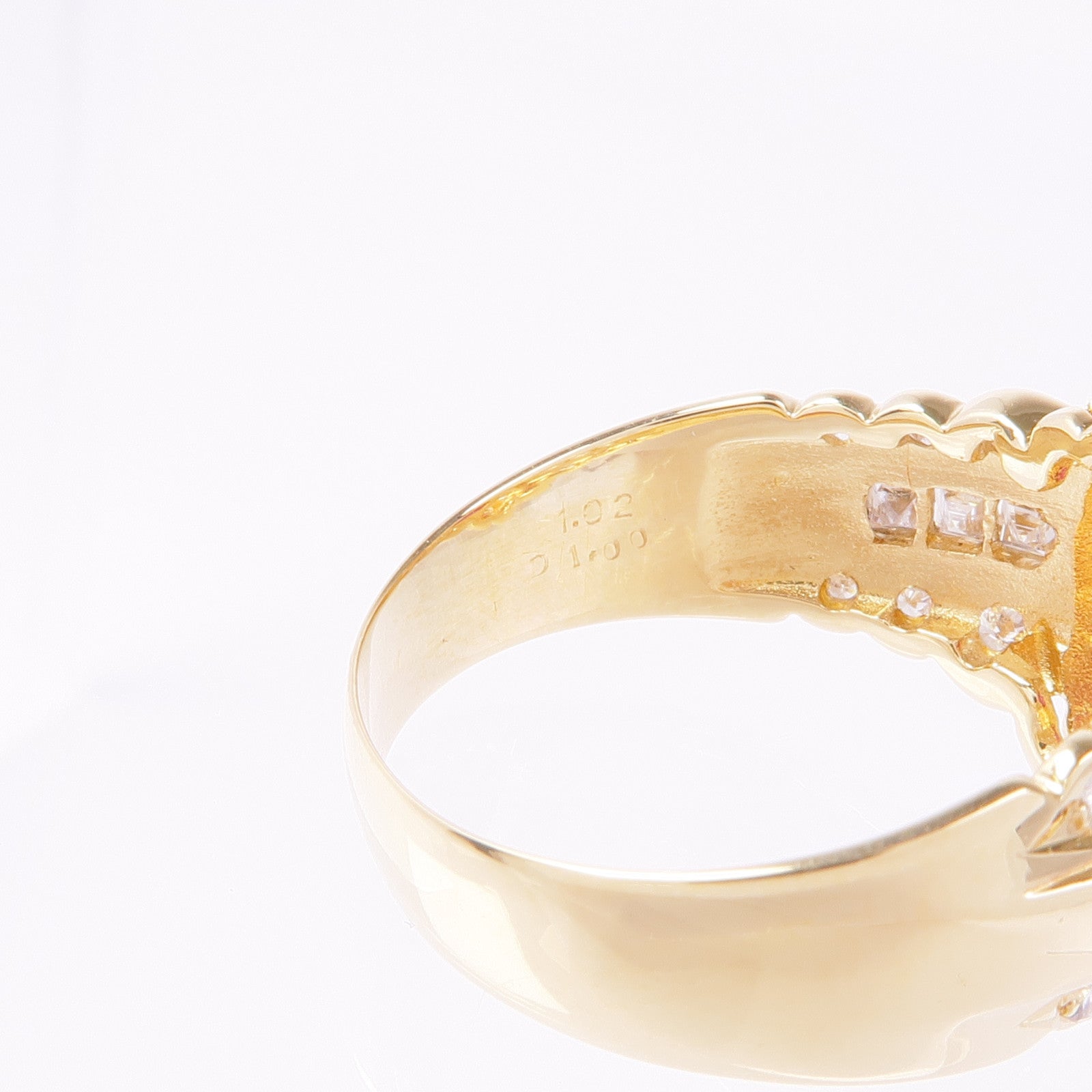 JEWELRY 【激減優惠】18K黃金Ruby Diamond Ring紅寶石/鑽石戒指US#7.25