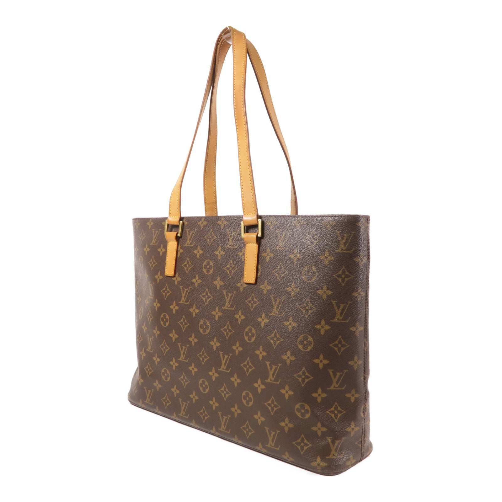 LOUIS VUITTON Monogram Luco Tote Bag金扣肩背袋棕色