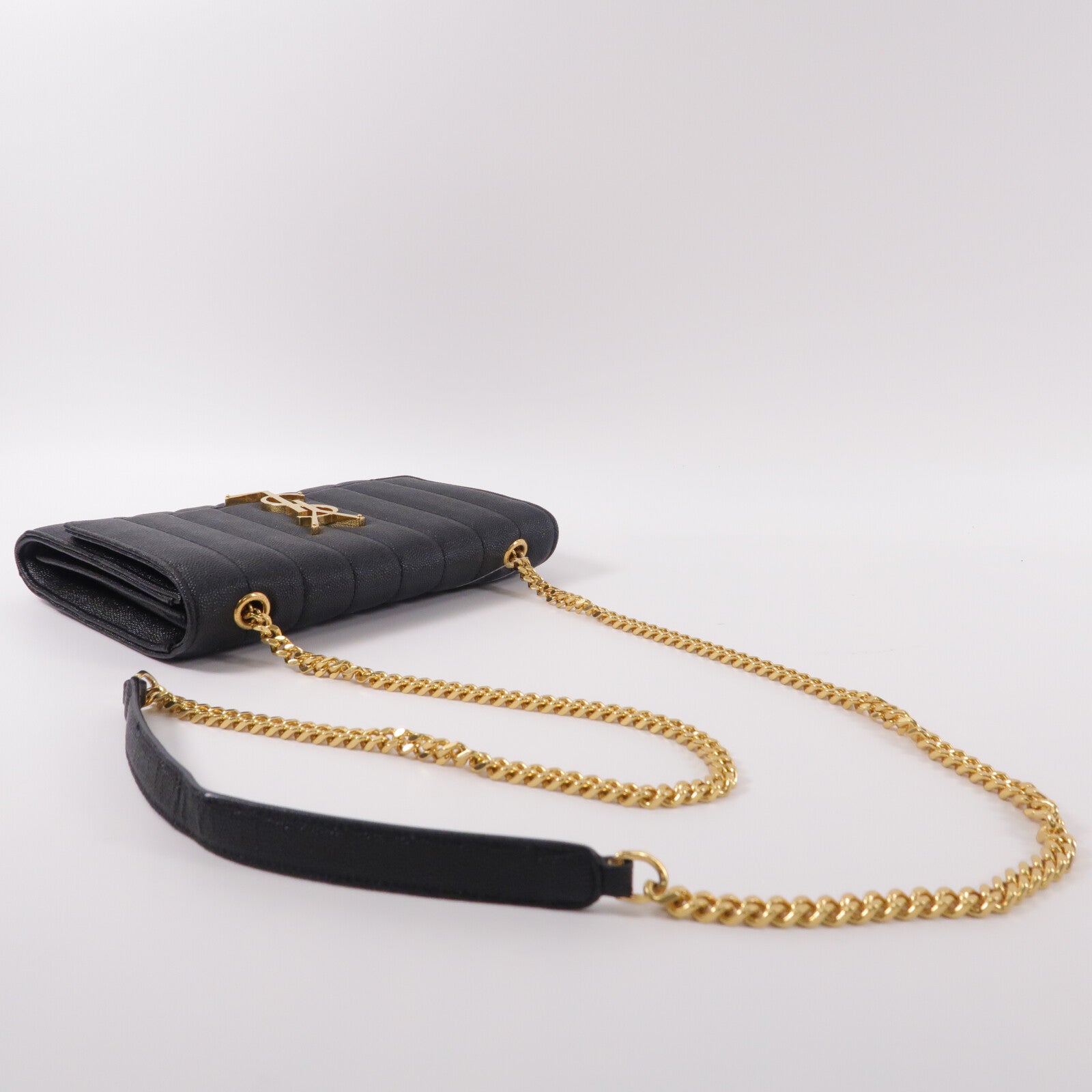 SAINT LAURENT 牛皮皮革Vicky Medium鏈帶肩背袋