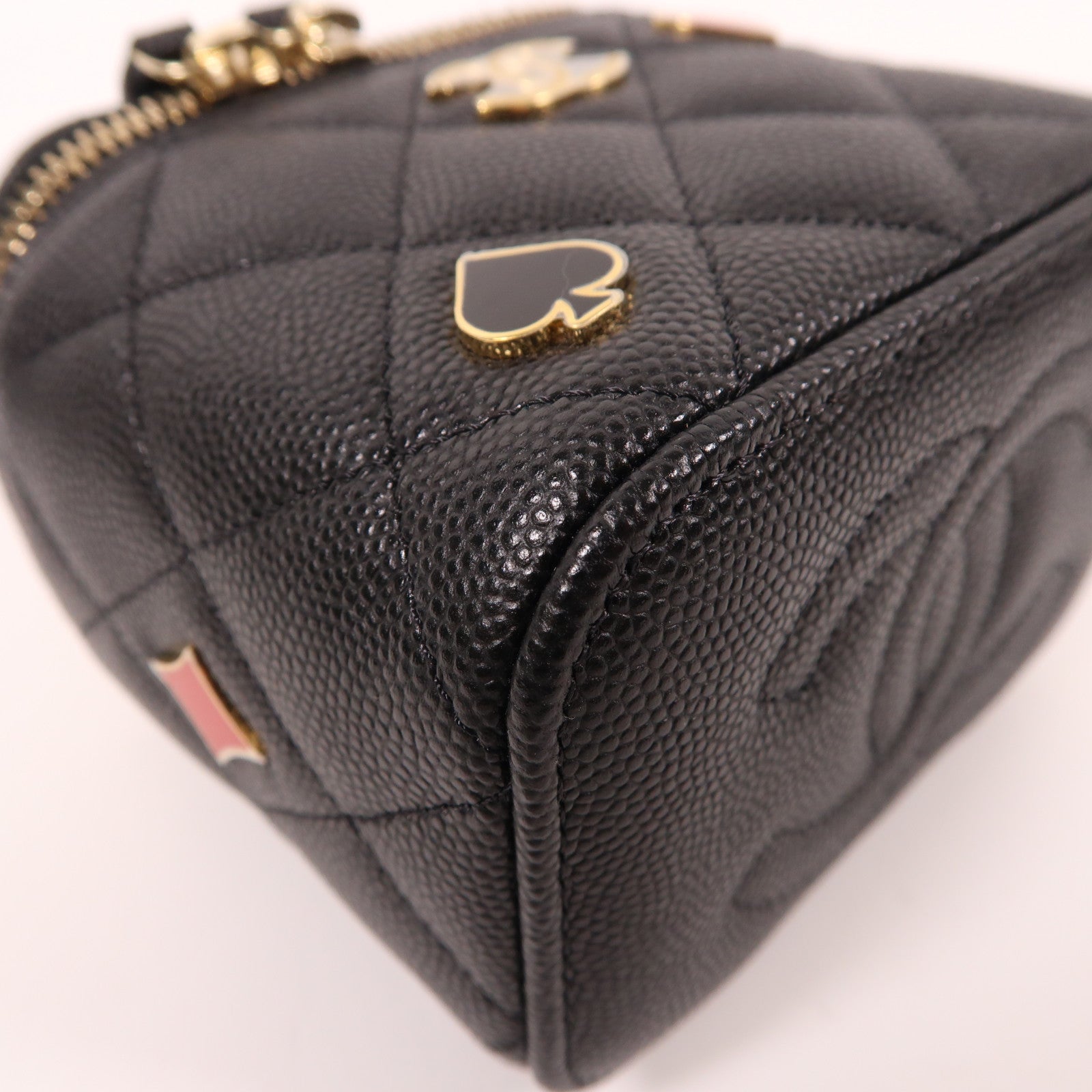 CHANEL 牛皮皮革Chain Shoulder金扣鏈帶肩背袋黑色