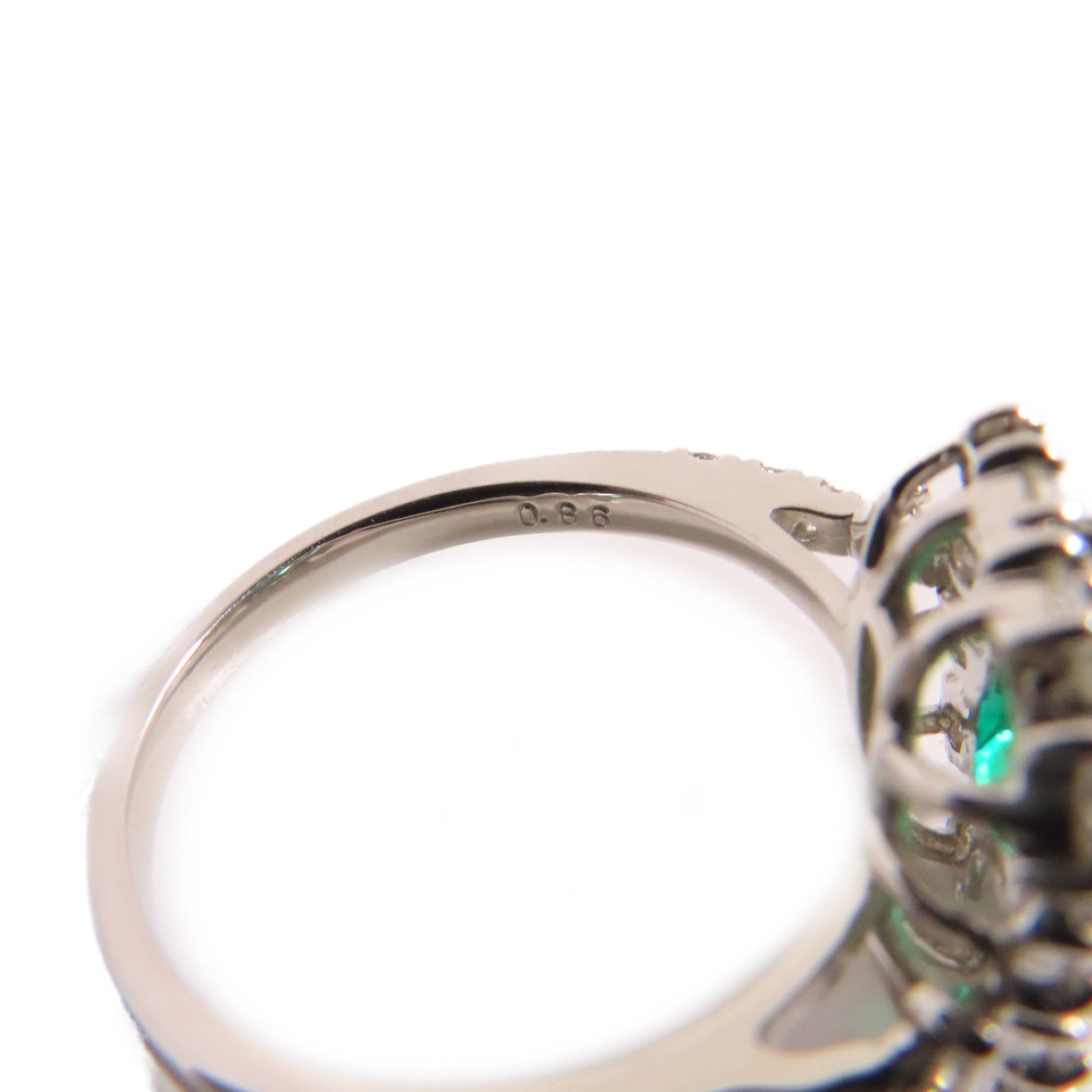 JEWELRY PT950鉑金/1.48ct綠寶石/0.86ct鑽石Emerald Diamond Ring戒指US#5.75