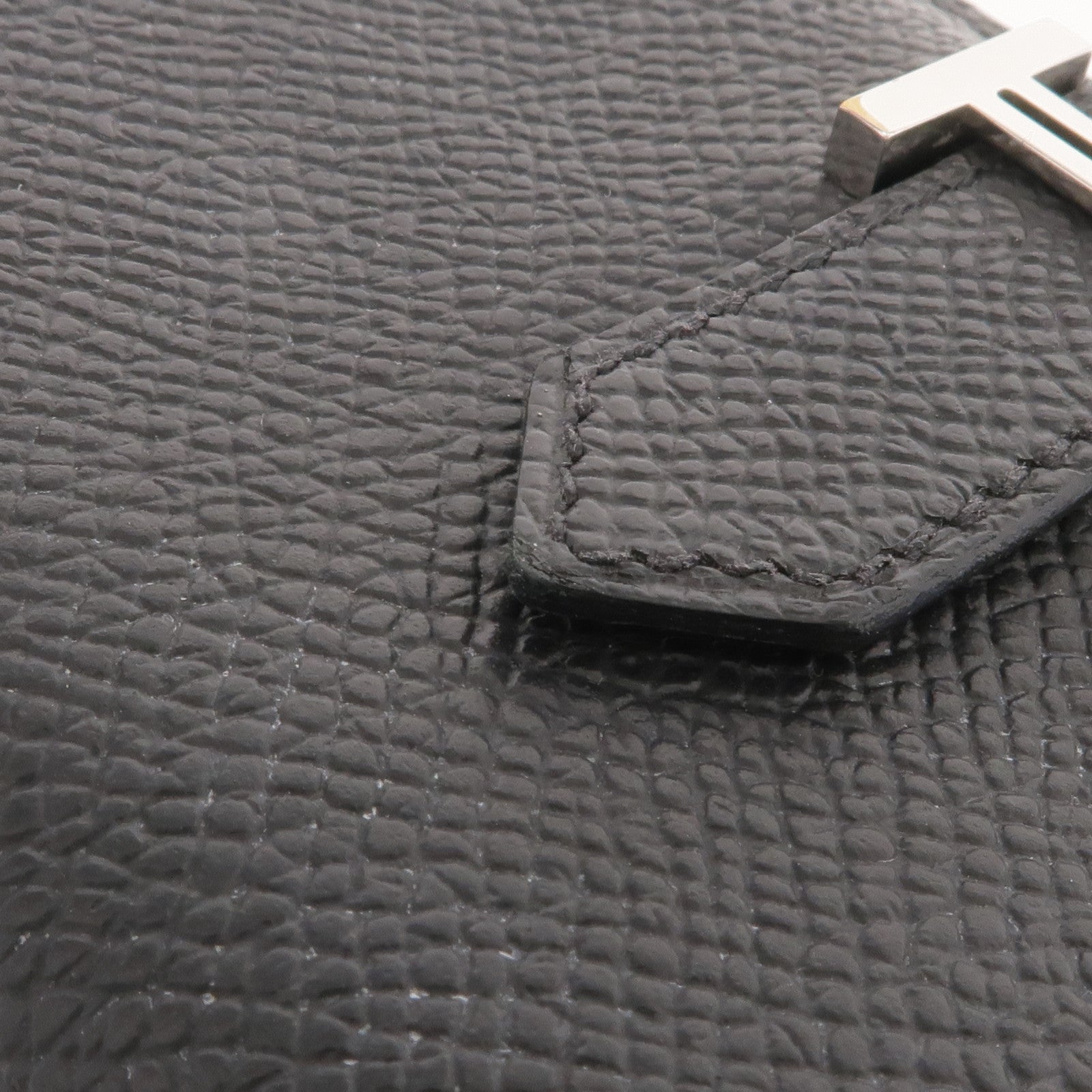 HERMES Epsom皮革Bearn Card Holder銀扣卡片套Noir