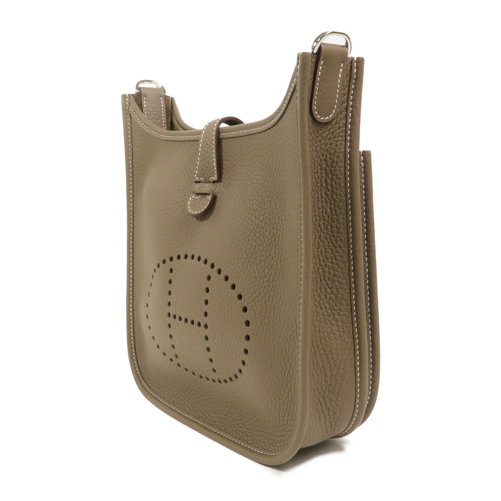 HERMES Clemence皮革Evelyne 23肩背袋Etoupe