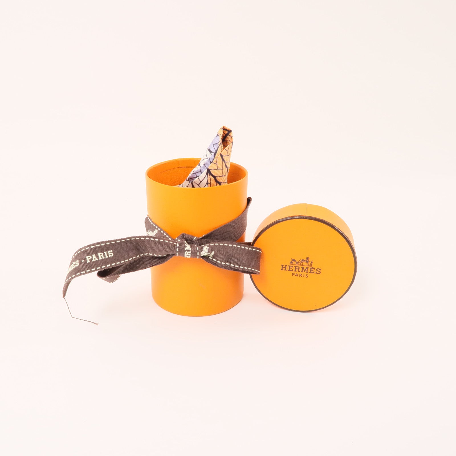 HERMES 絲質Twilly絲巾黑色/彩色