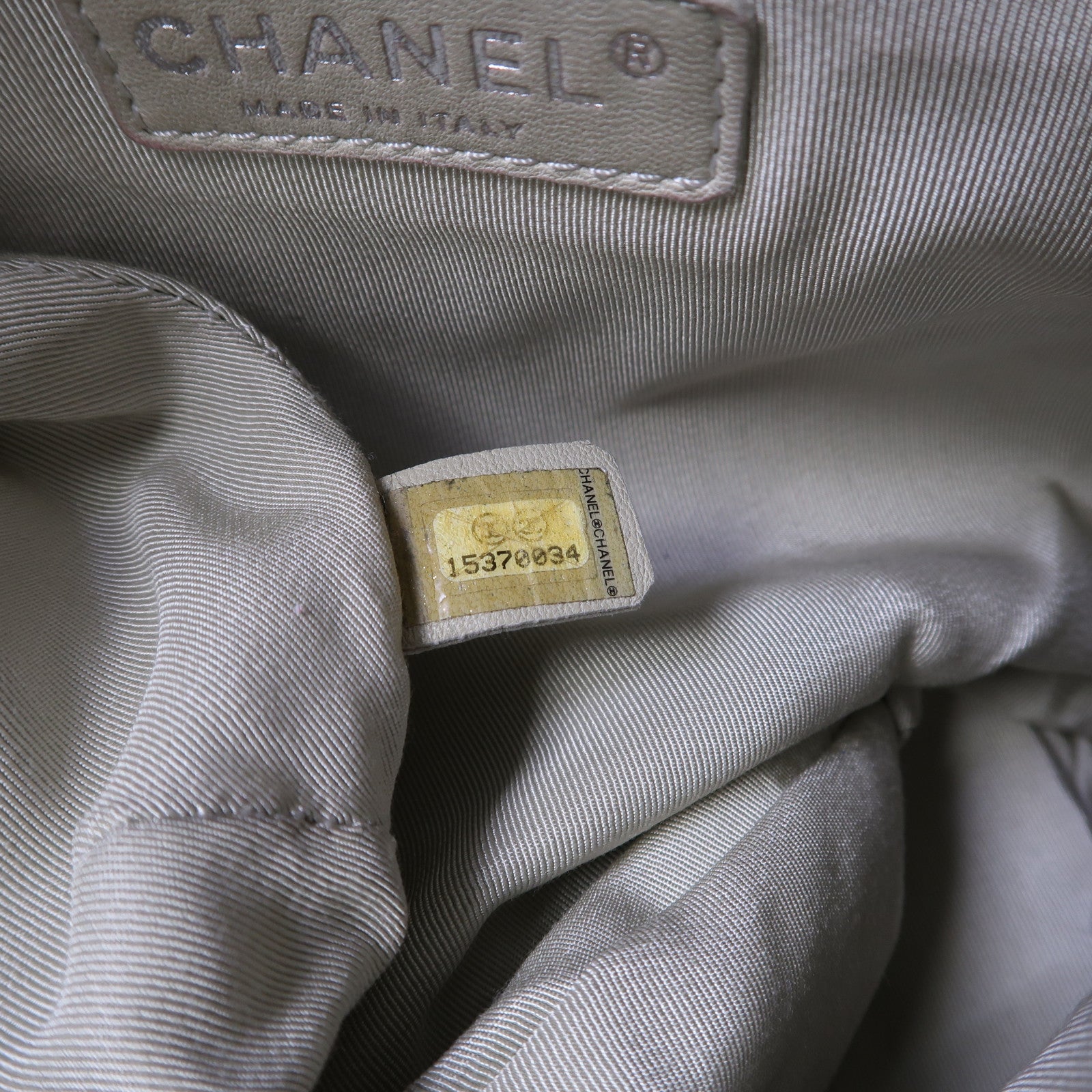 CHANEL 菱格牛皮皮革Chain Shoulder銀扣鏈帶肩背袋深藍色