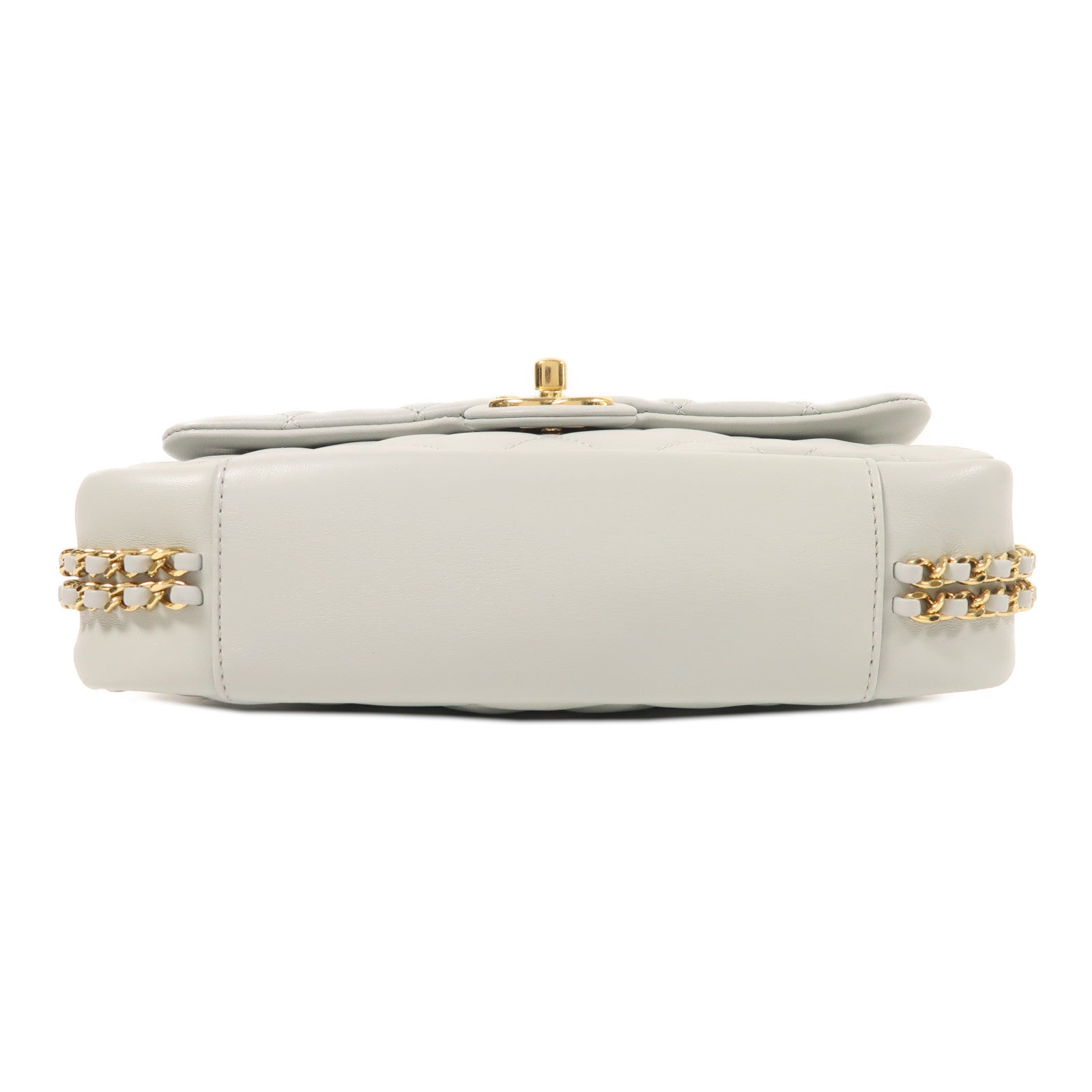 CHANEL 牛皮皮革Chain Shoulder金扣鏈帶肩背袋