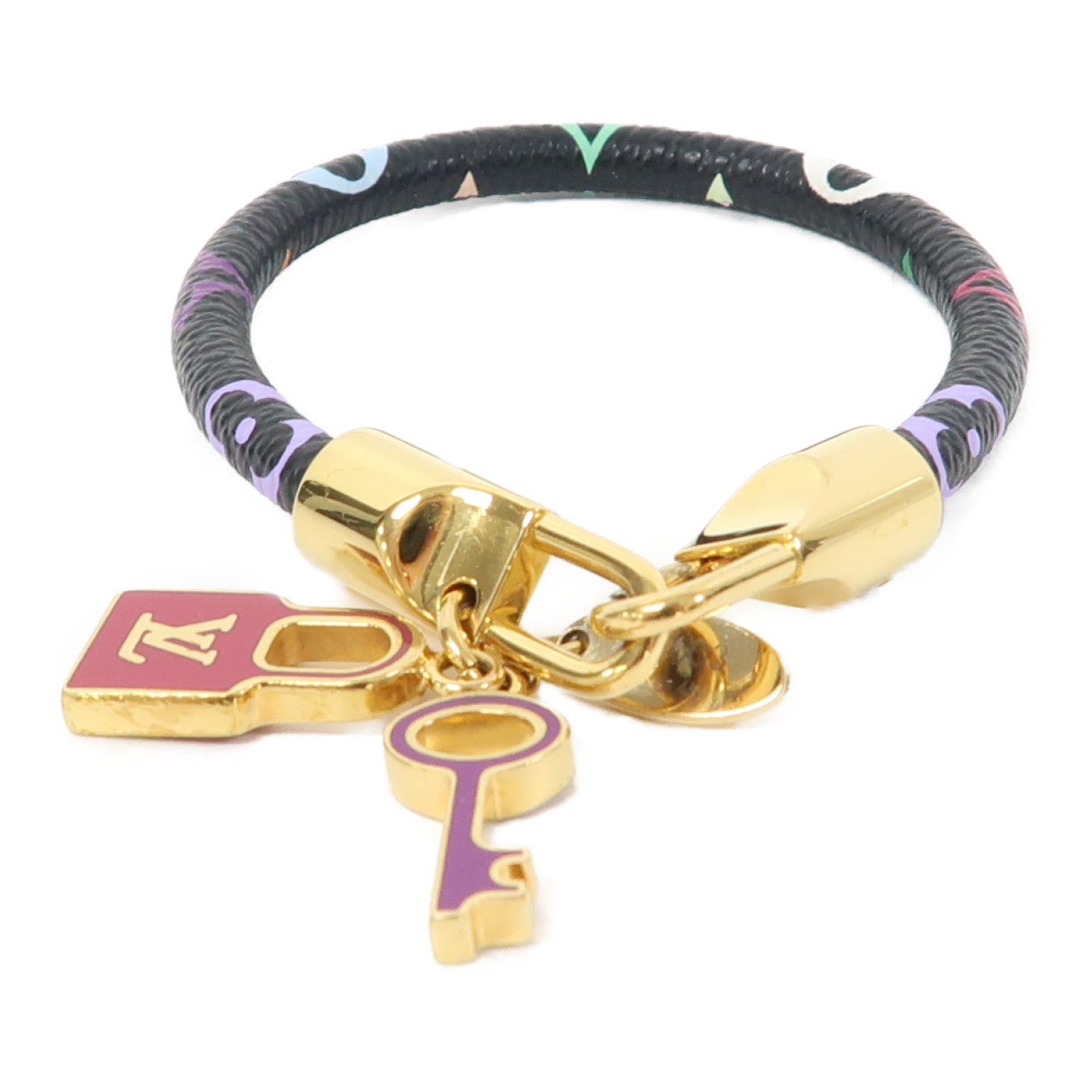 LOUIS VUITTON Monogram Multicolore Bracelet金扣手鏈黑色