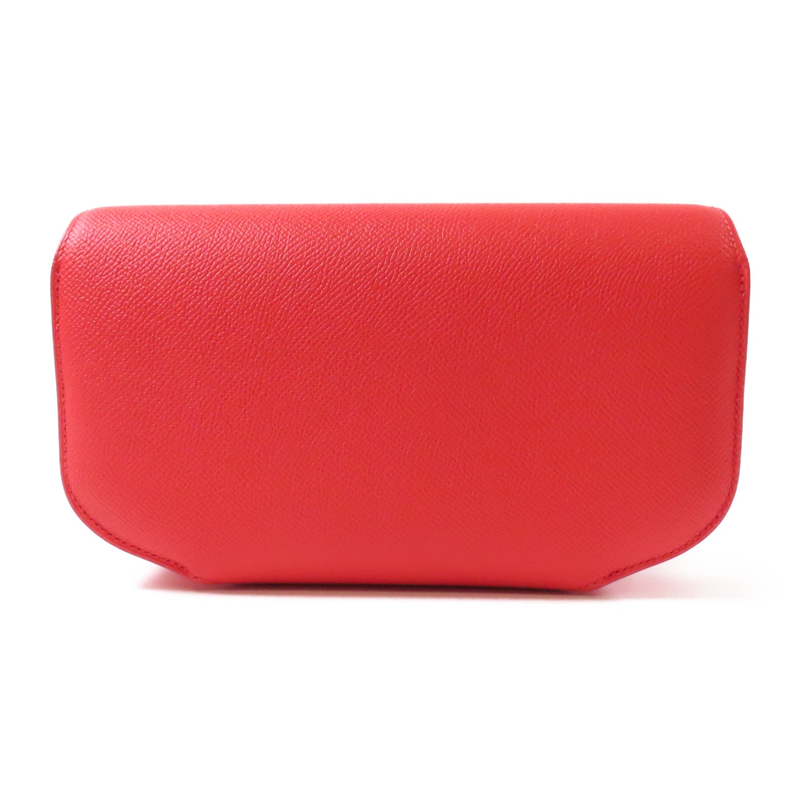HERMES Epsom皮革Mini Cherche金扣手拿包紅色