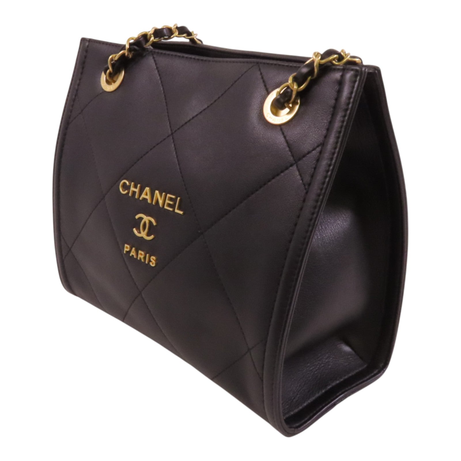 CHANEL 羊皮皮革Matelasse金扣鏈帶肩背袋