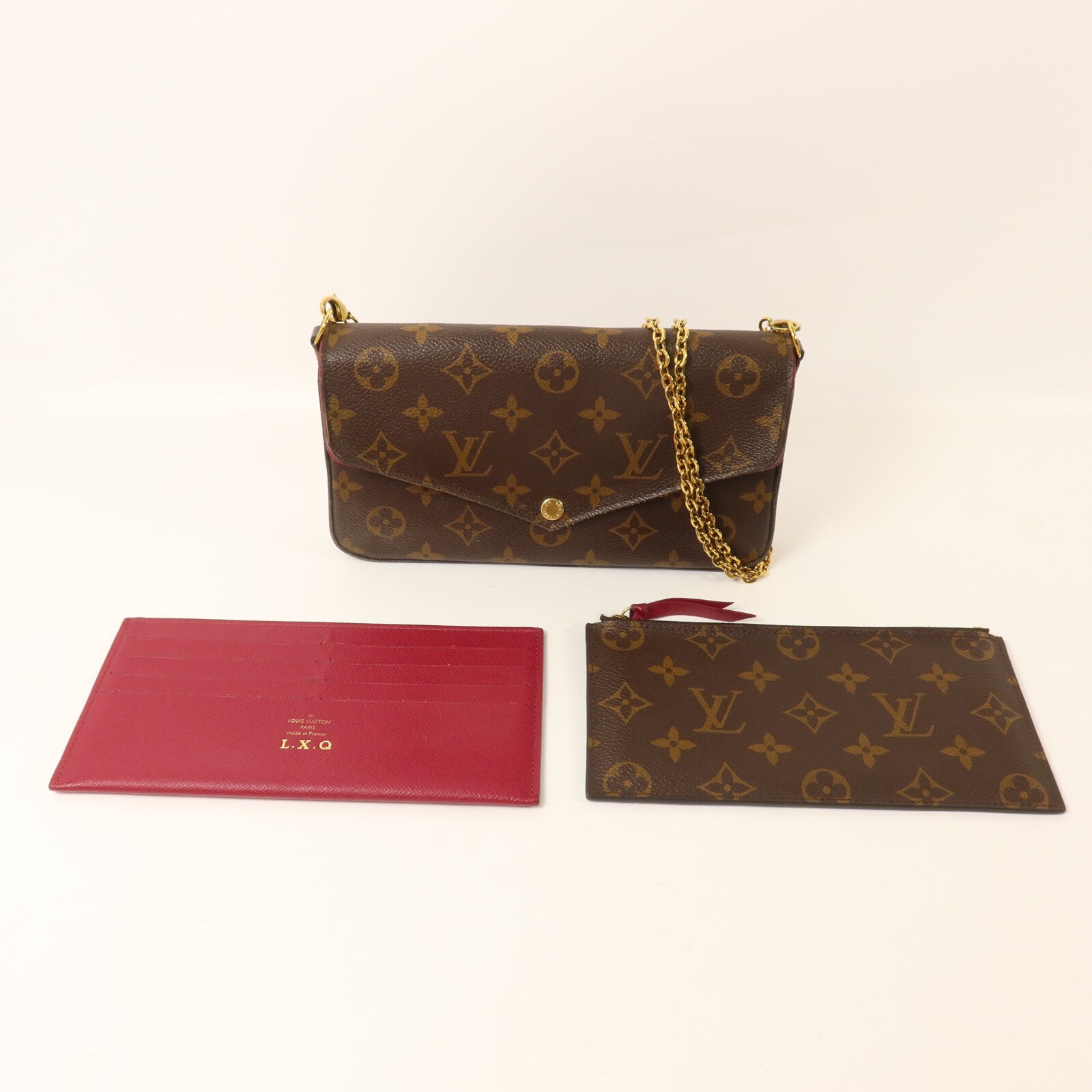 LOUIS VUITTON Monogram Pochette Felicie鏈帶肩背袋