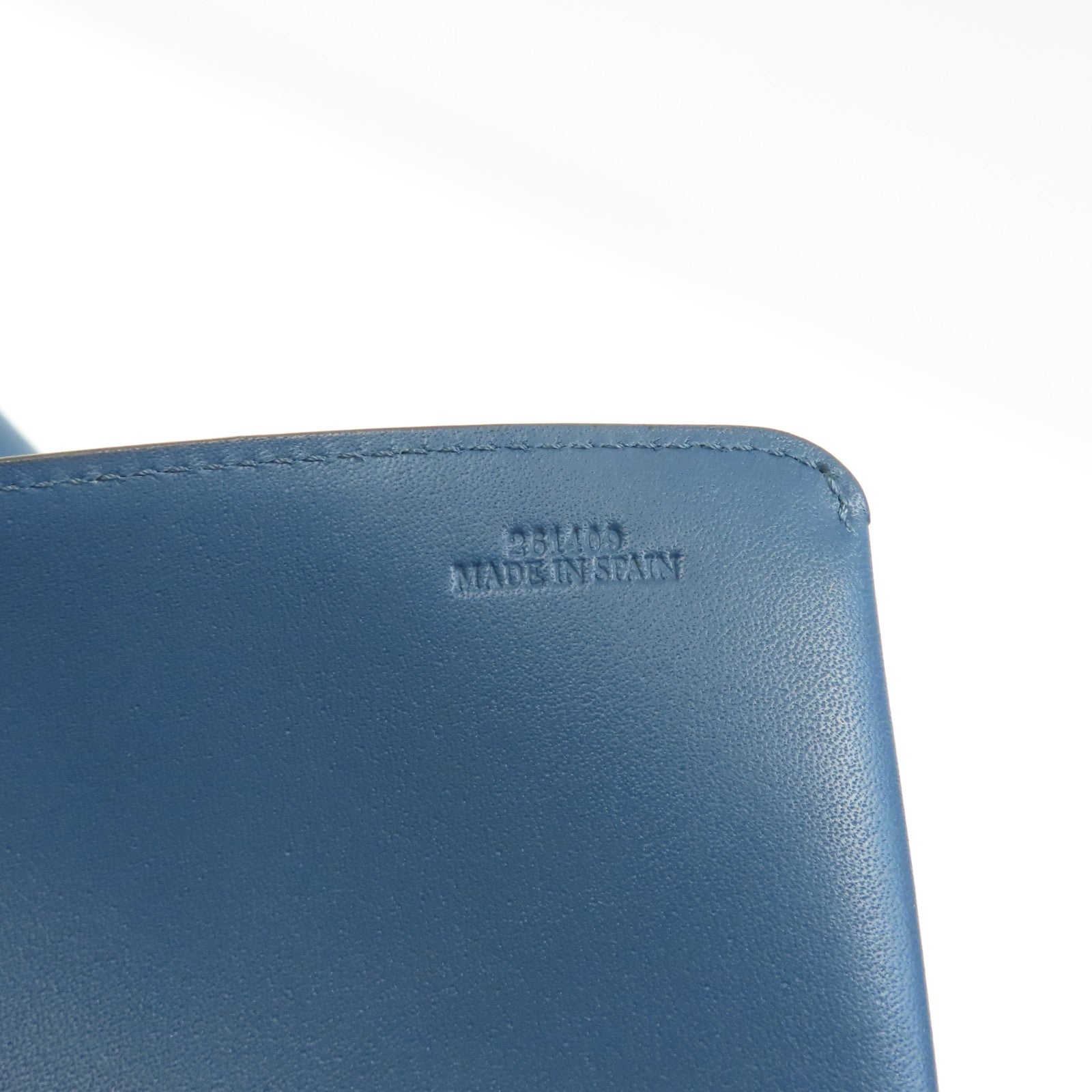 LOEWE 牛皮皮革Tote Bag銀扣手挽袋藍色
