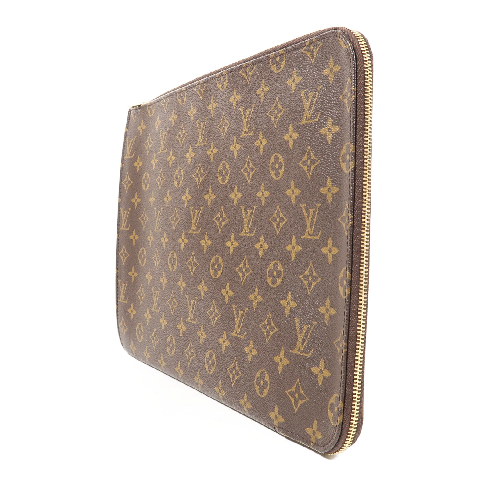 LOUIS VUITTON 【激減優惠】Monogram Accessories Pouch金扣手拿包啡色