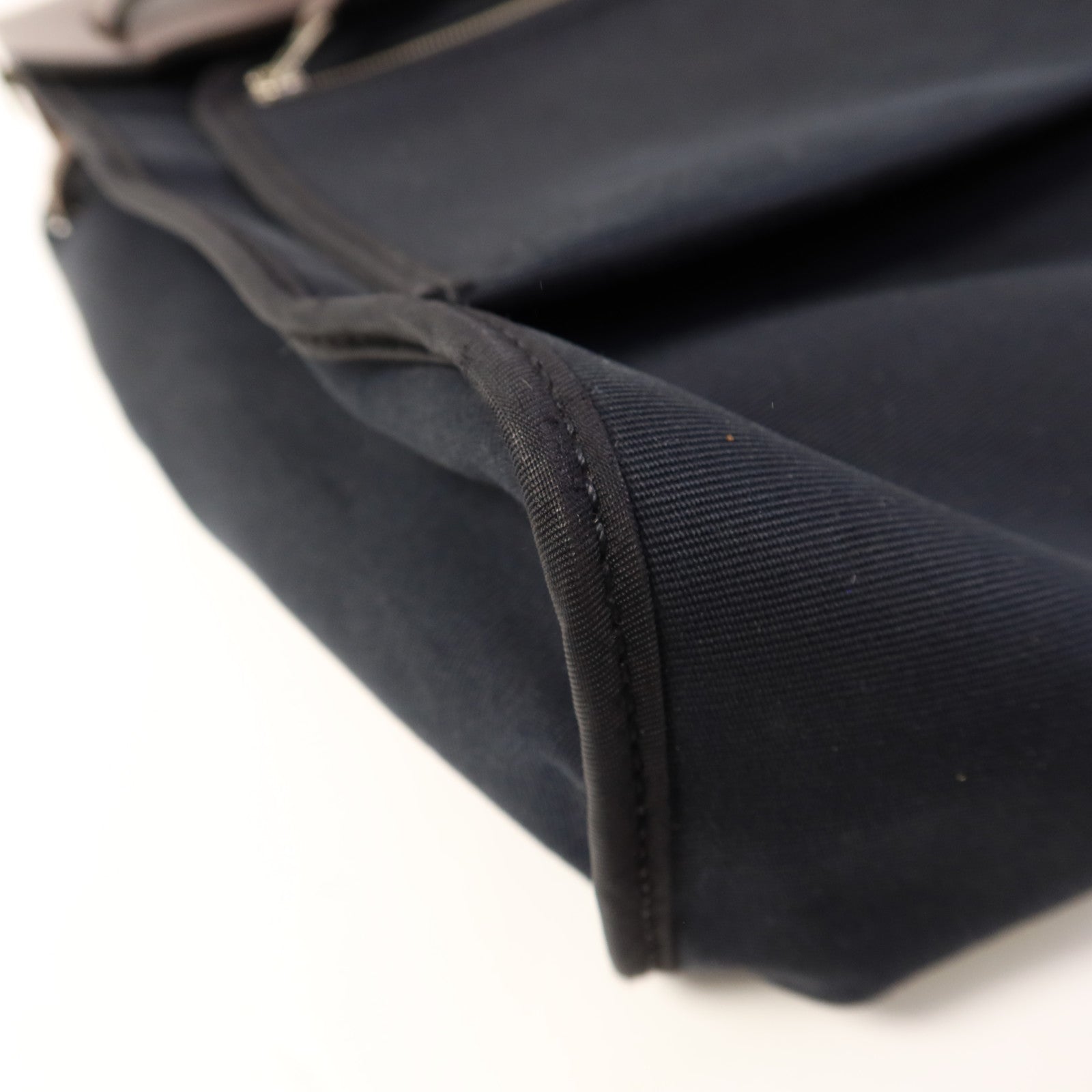 HERMES 帆布Herbag PM銀扣手挽肩背兩用袋Noir