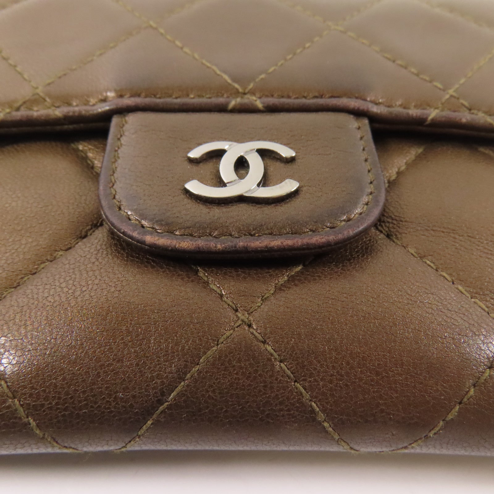 CHANEL 【激減優惠】羊皮皮革Long Wallet銀扣長錢包