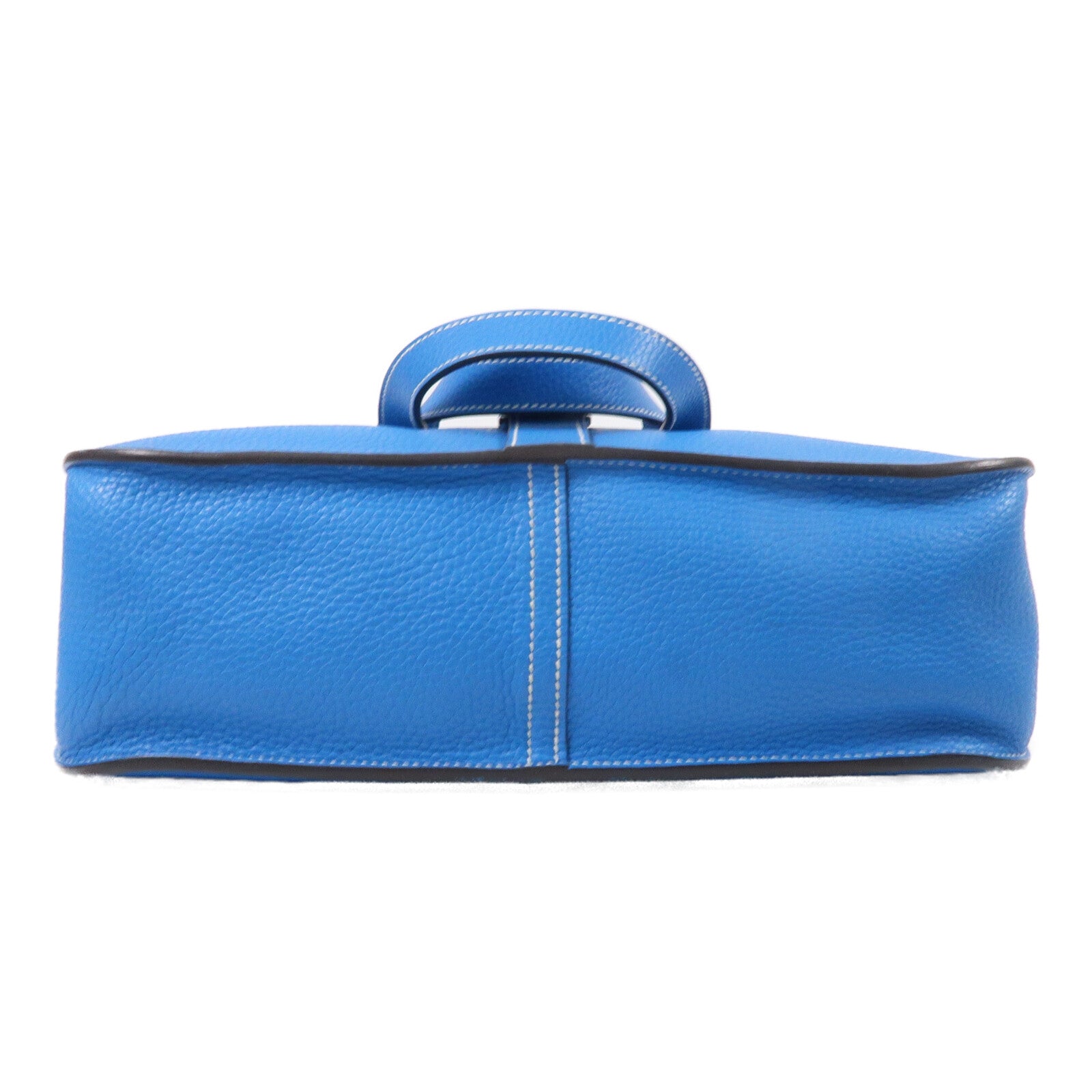 HERMES Clemence皮革Halzan 31手挽肩背兩用袋Bleu Zanzibar
