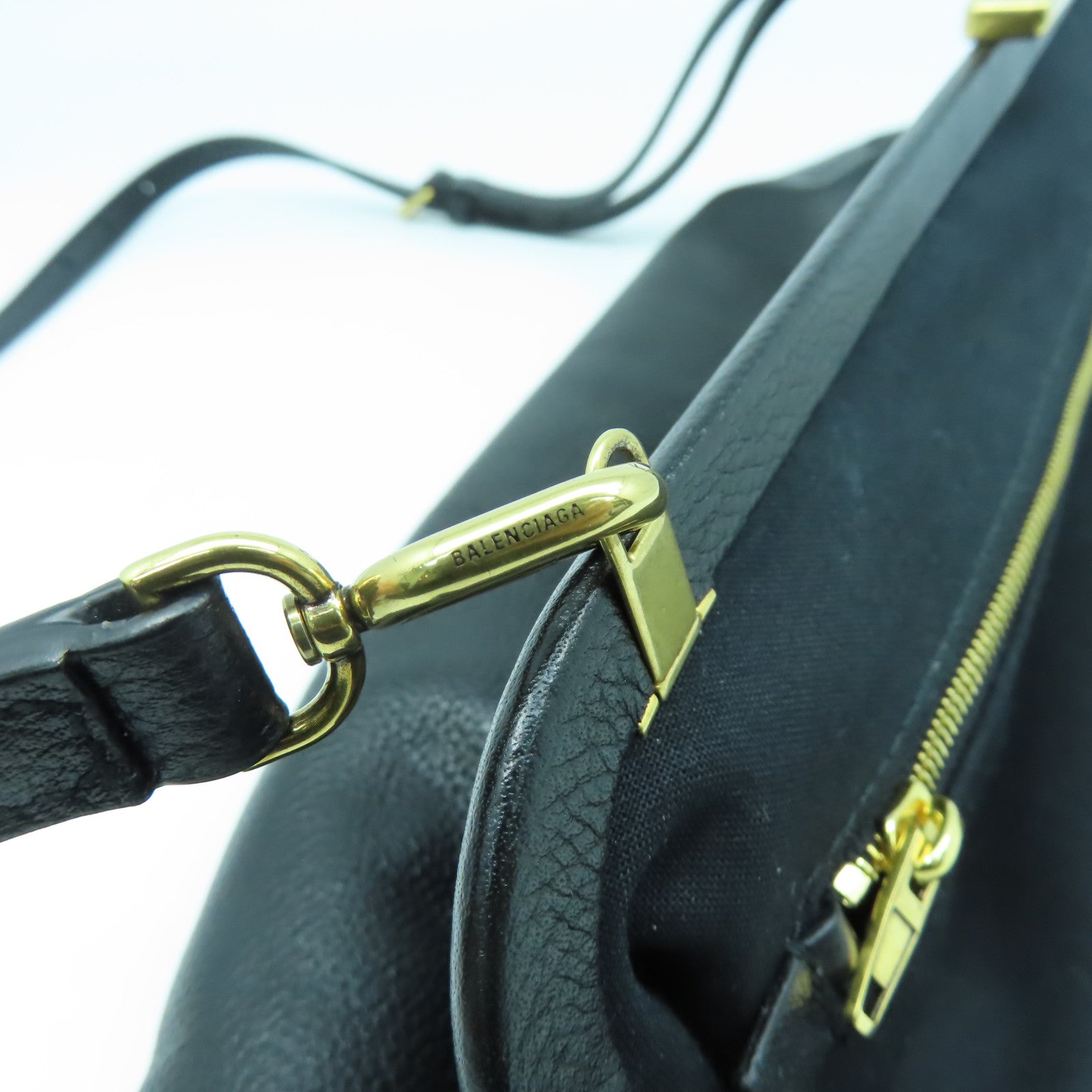 BALENCIAGA 【激減優惠】牛皮皮革2 Way Shoulder Bag金扣手拿包肩背袋兩用黑色