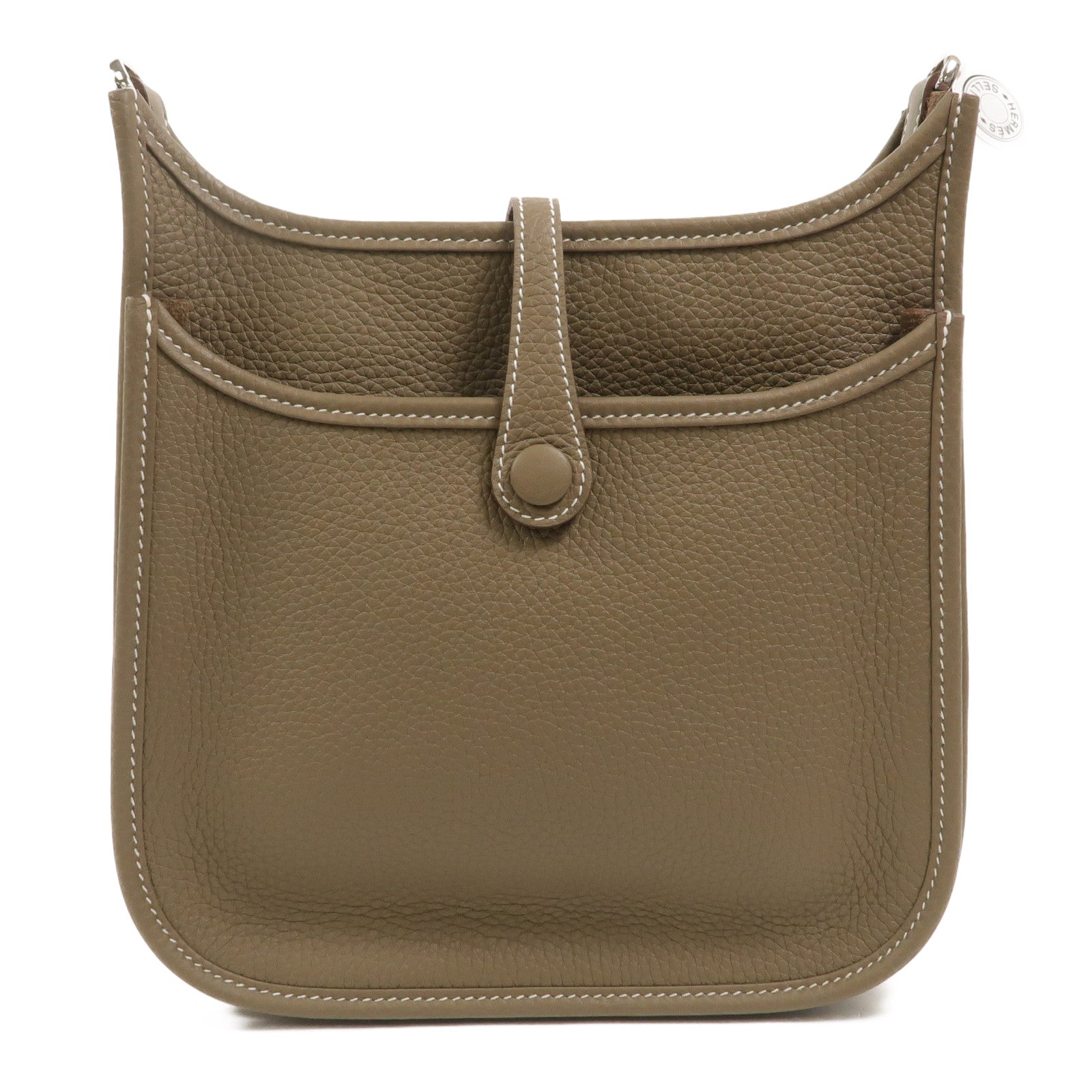 HERMES Clemence皮革Evelyne 23肩背袋Etoupe