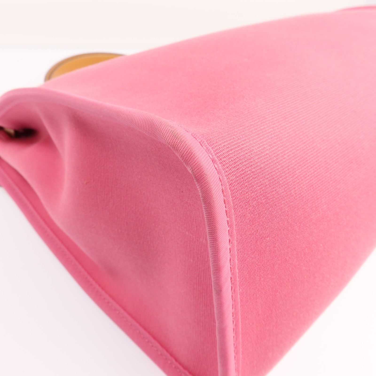 HERMES 帆布Herbag PM銀扣手挽肩背兩用袋Bois de Rose