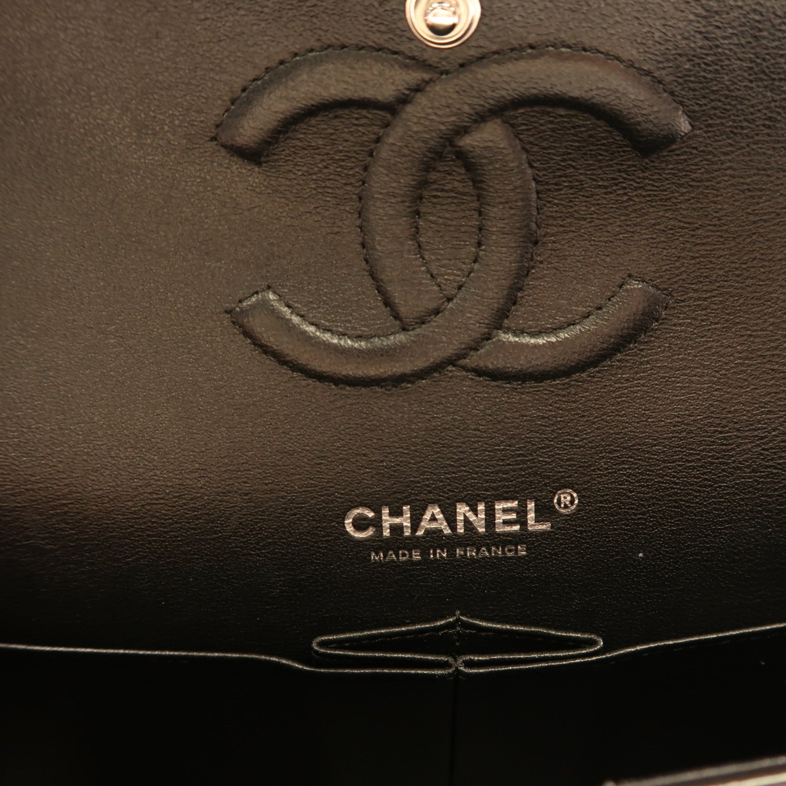 CHANEL 【激減優惠】牛皮皮革Classic Flap 25cm黑扣鏈帶肩背袋