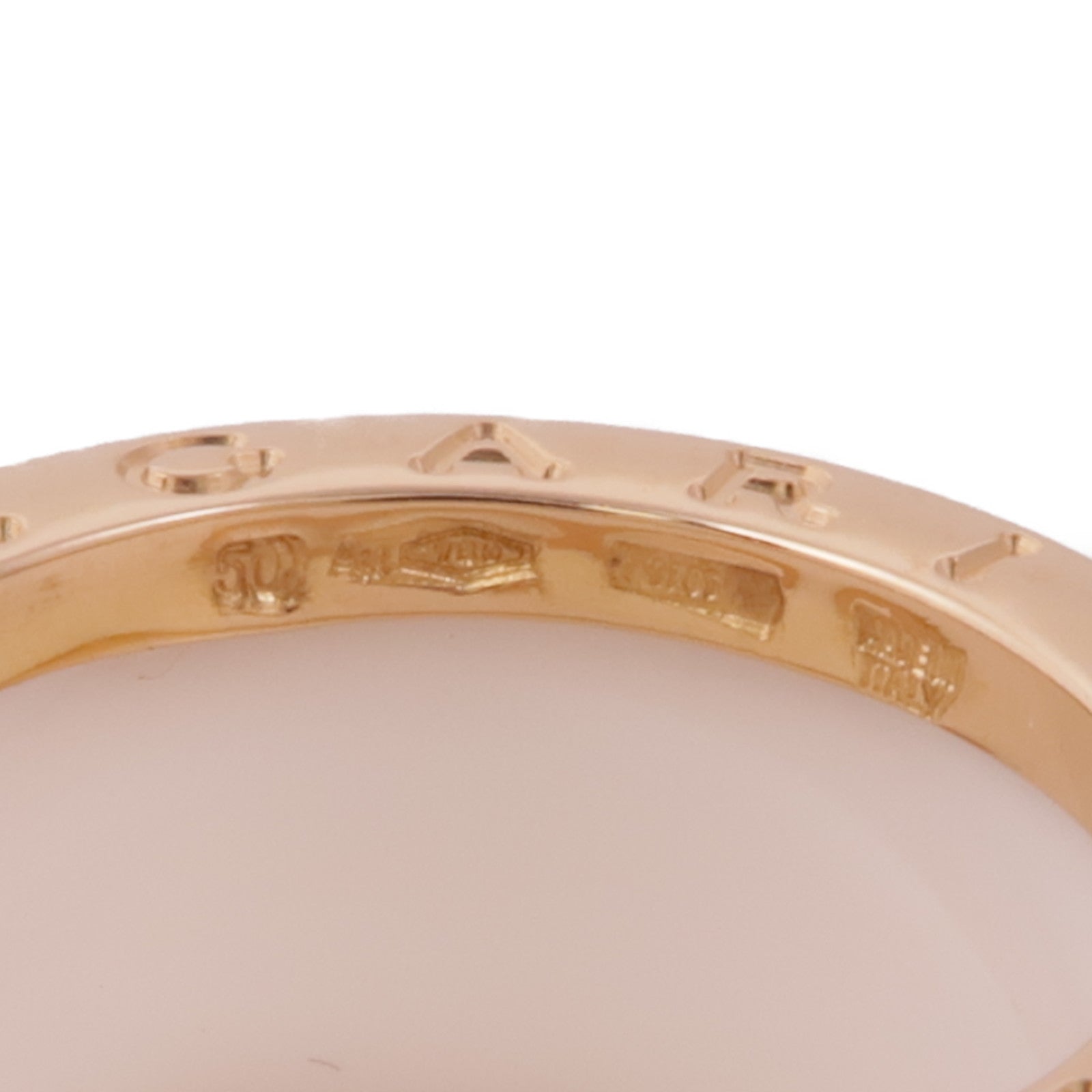 BVLGARI 18K玫瑰金/陶瓷B-zero1戒指Bvlgari#50/US#5