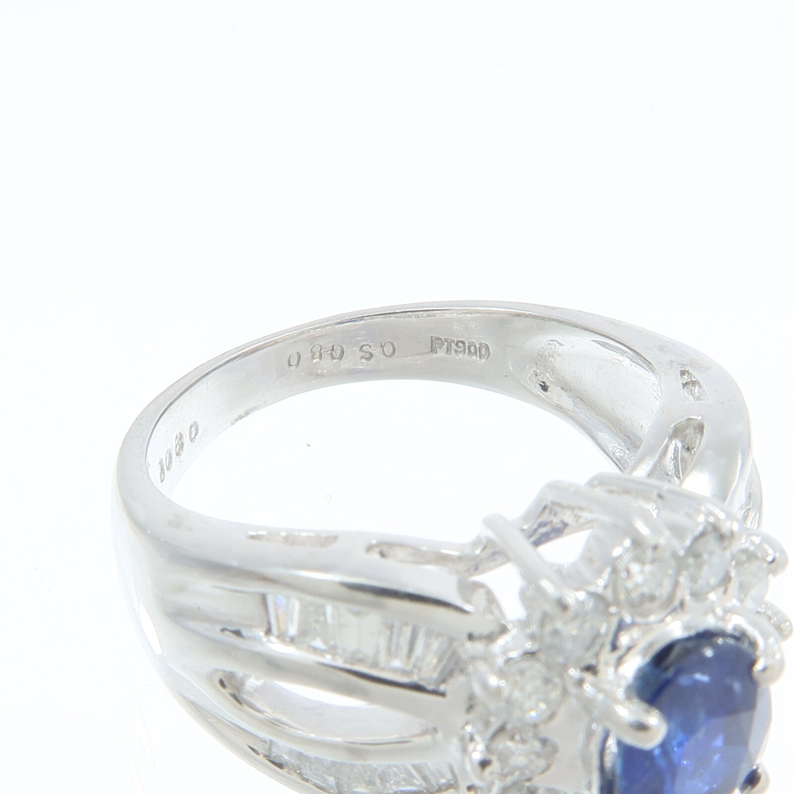 JEWELRY PT900鉑金Sapphire Diamond Ring藍寶石/鑽石戒指