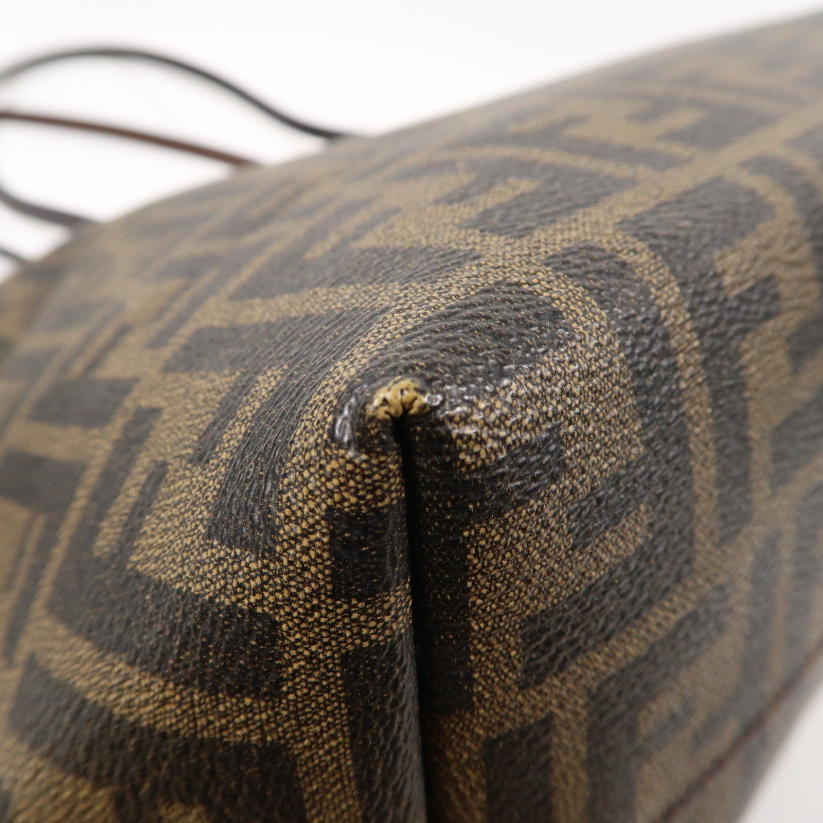 FENDI 塗層帆布Shoulder Tote金扣手挽袋啡色