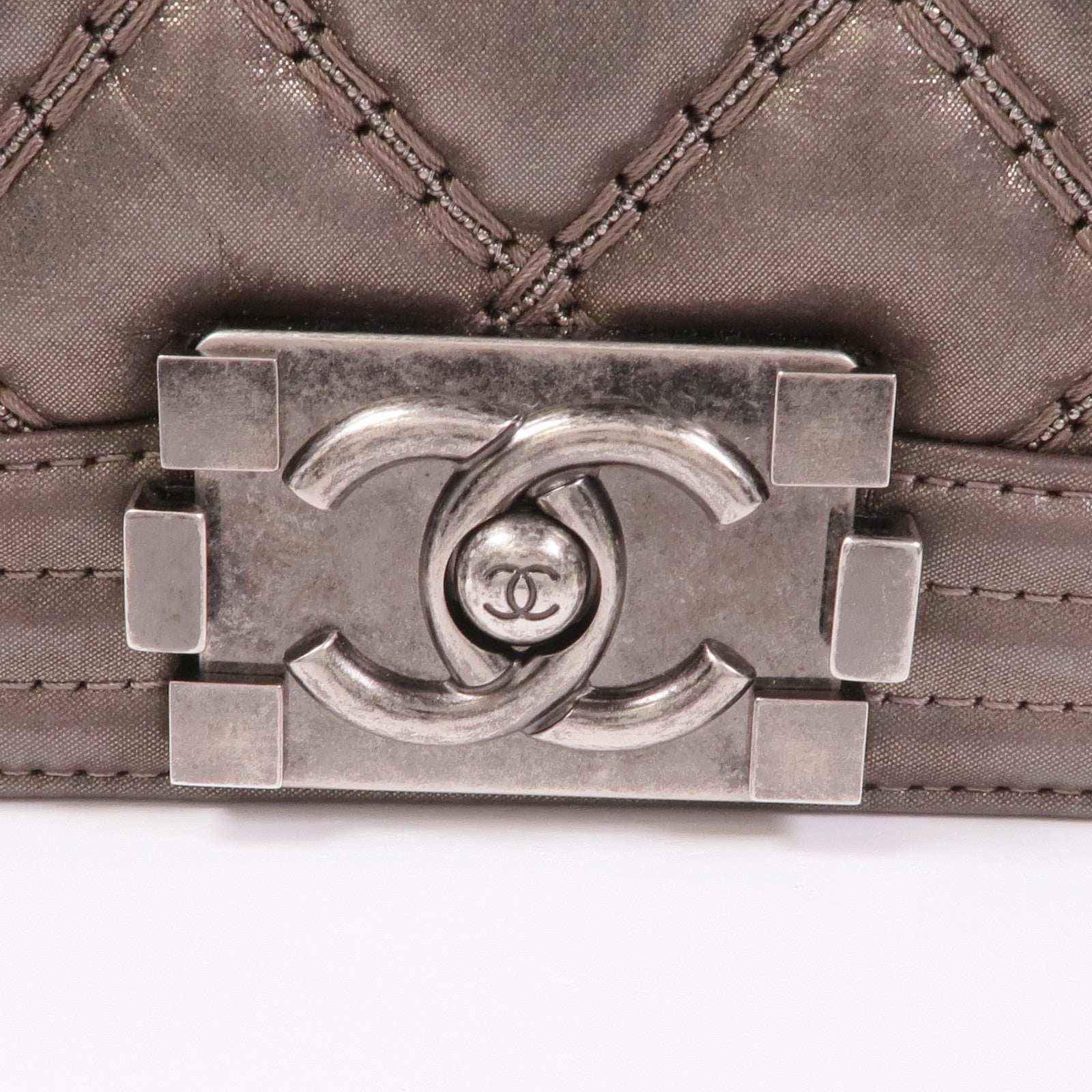 CHANEL 牛皮皮革Boy 20 Chain Shoulder Bag銀扣鏈帶肩背袋