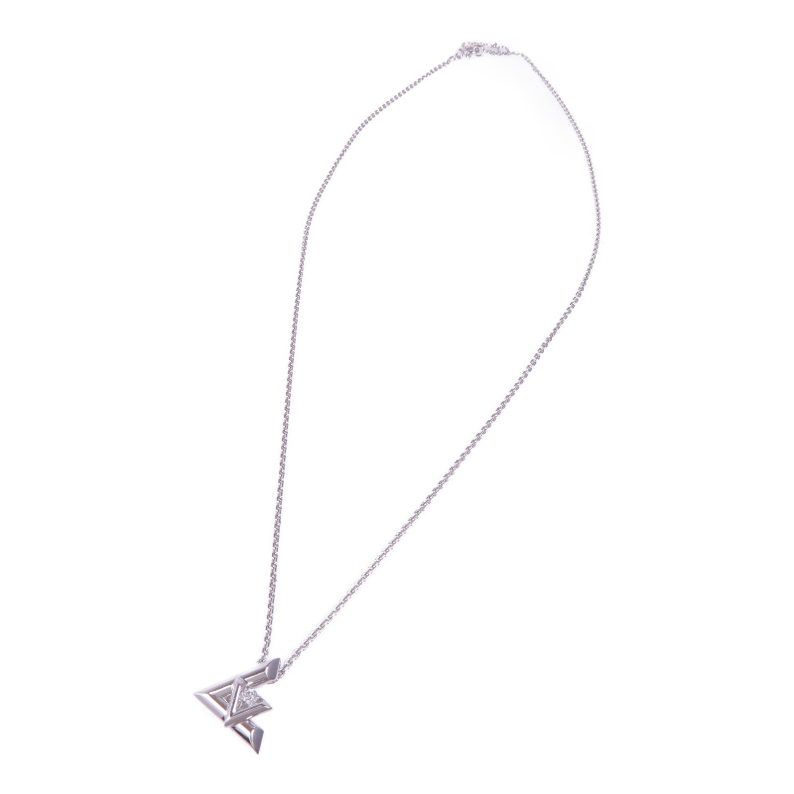 LOUIS VUITTON 18K白金LV Volt One鑽石項鍊