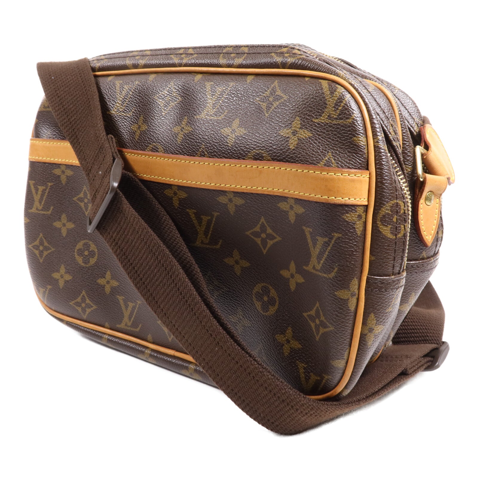 LOUIS VUITTON Monogram Reporter PM金扣肩背袋