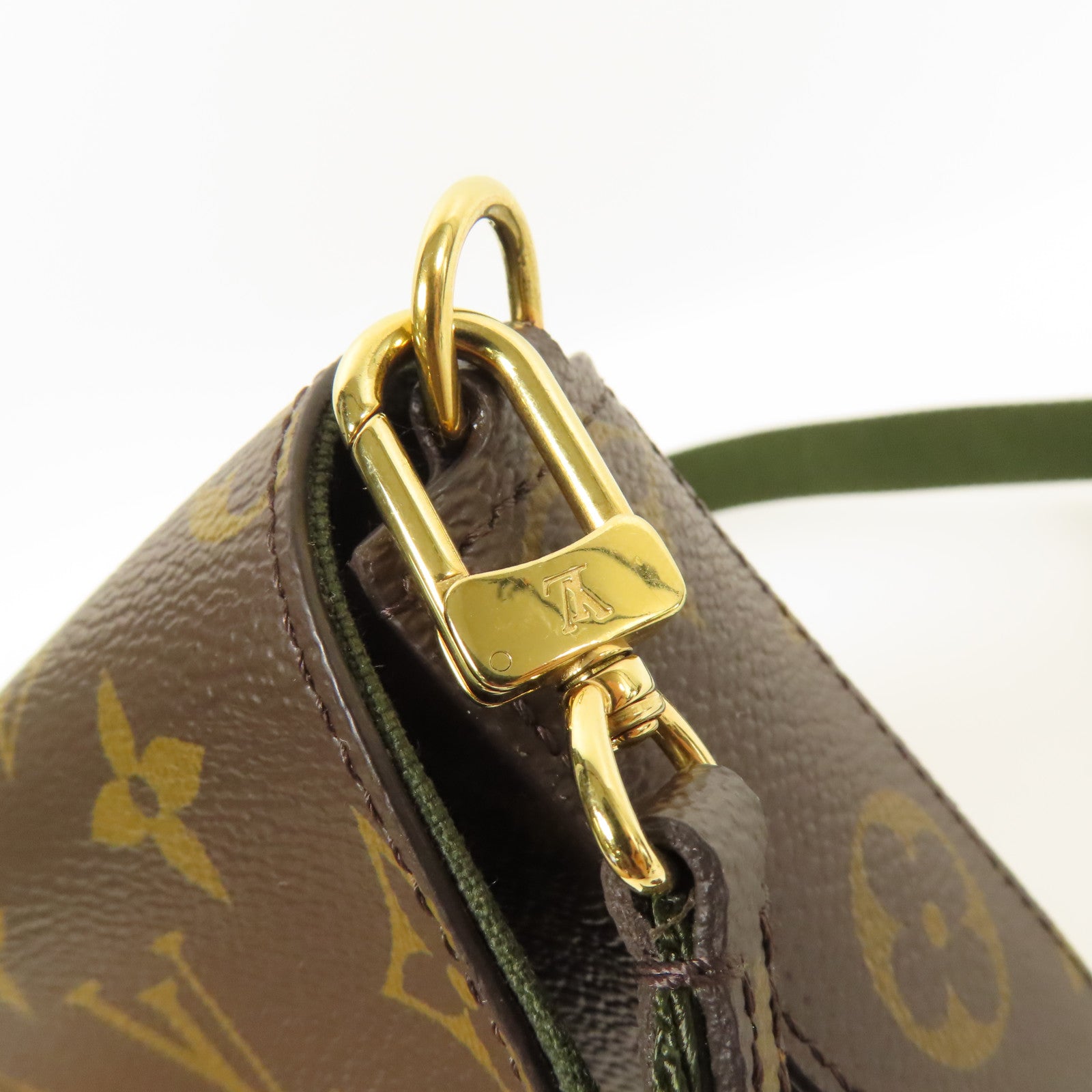 LOUIS VUITTON LV GHW Felicie Strap & Go Shoulder Bag M80091 Monogram Brown/Green