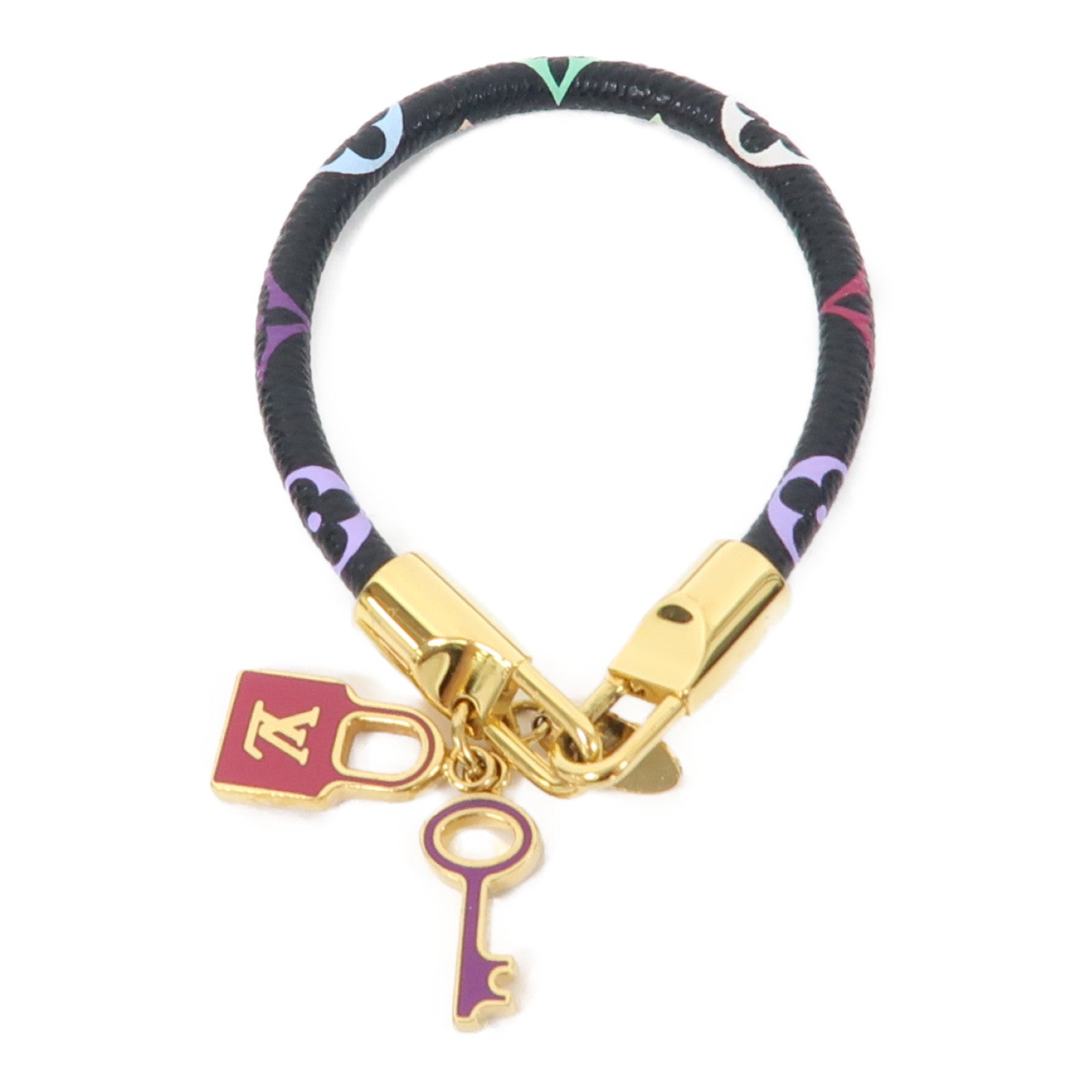 LOUIS VUITTON Monogram Multicolore Bracelet金扣手鏈黑色