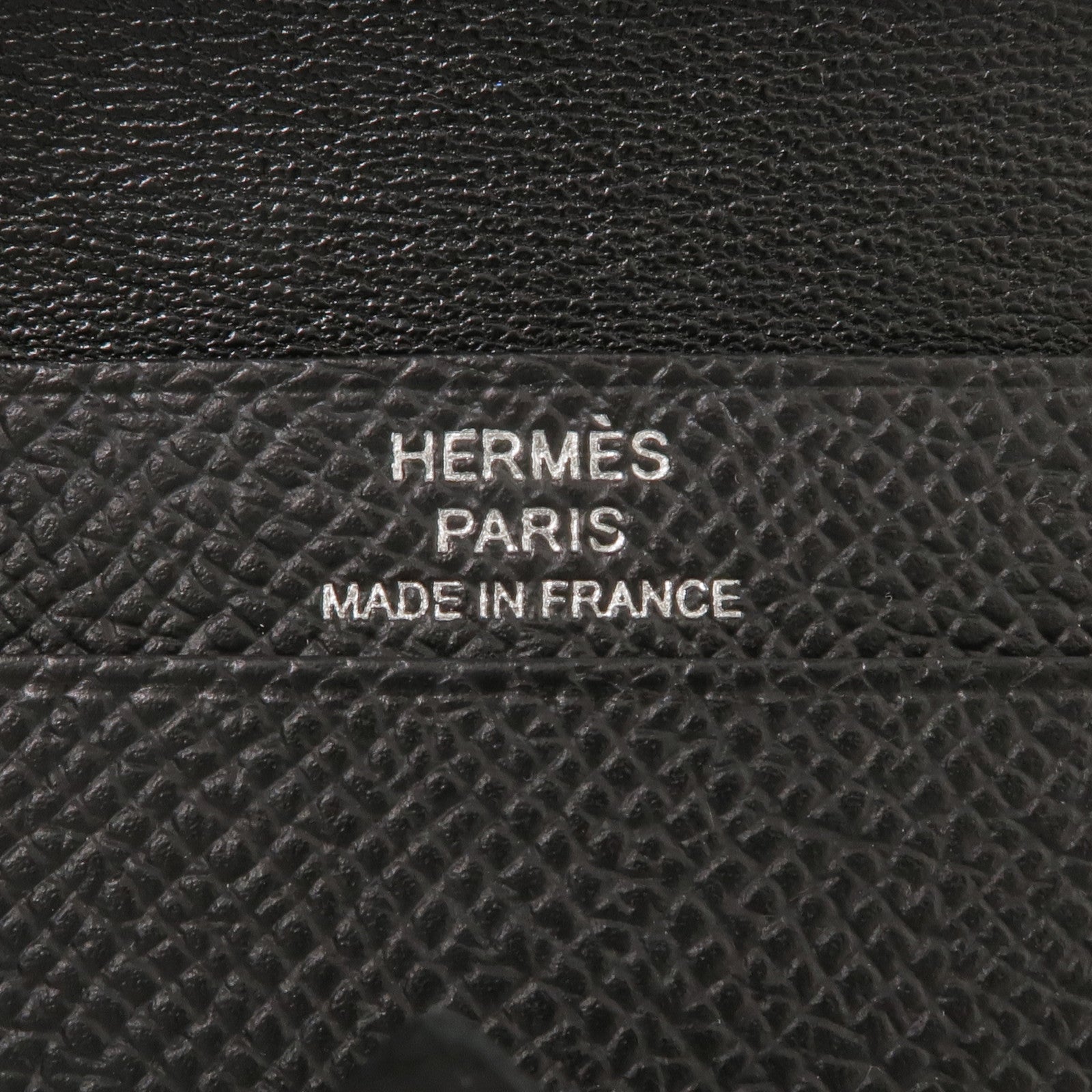HERMES Epsom皮革Bearn Card Holder銀扣卡片套Noir