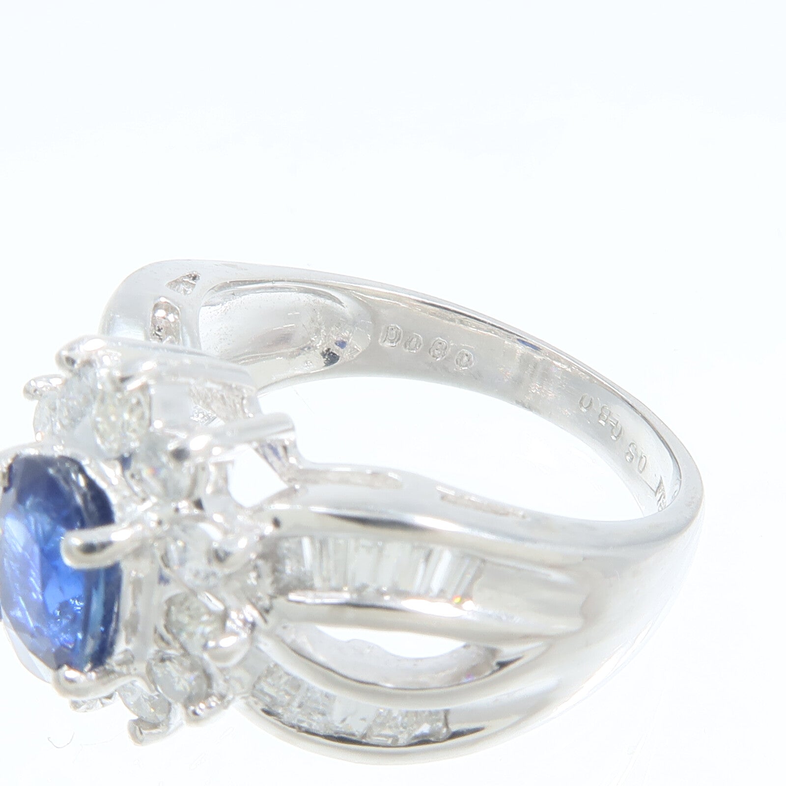 JEWELRY PT900鉑金Sapphire Diamond Ring藍寶石/鑽石戒指