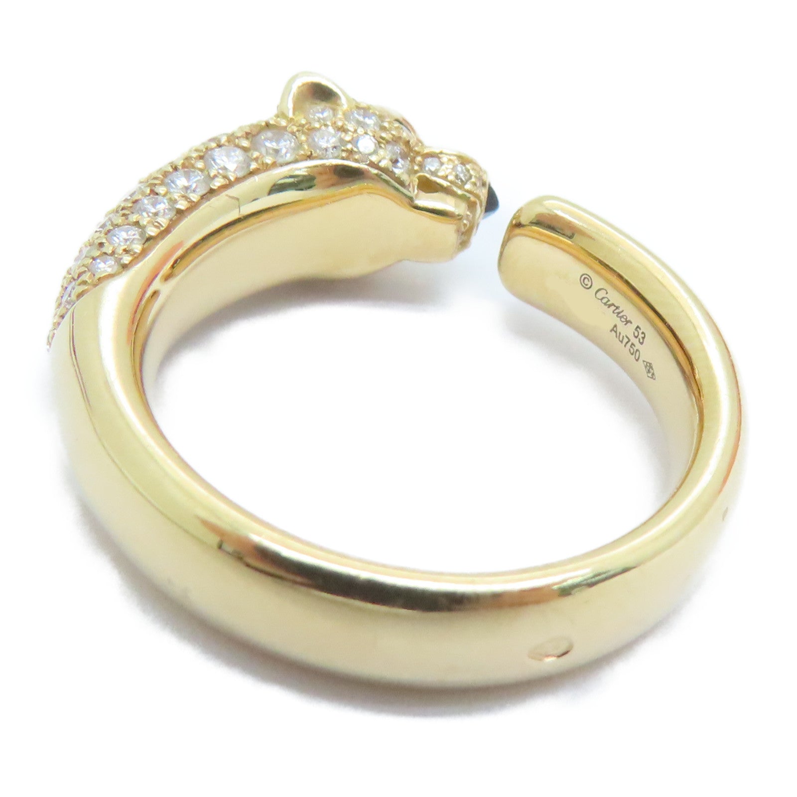 CARTIER 18K玫瑰金Panthere De Cartier Ring钻石戒指US#6.5/ #53