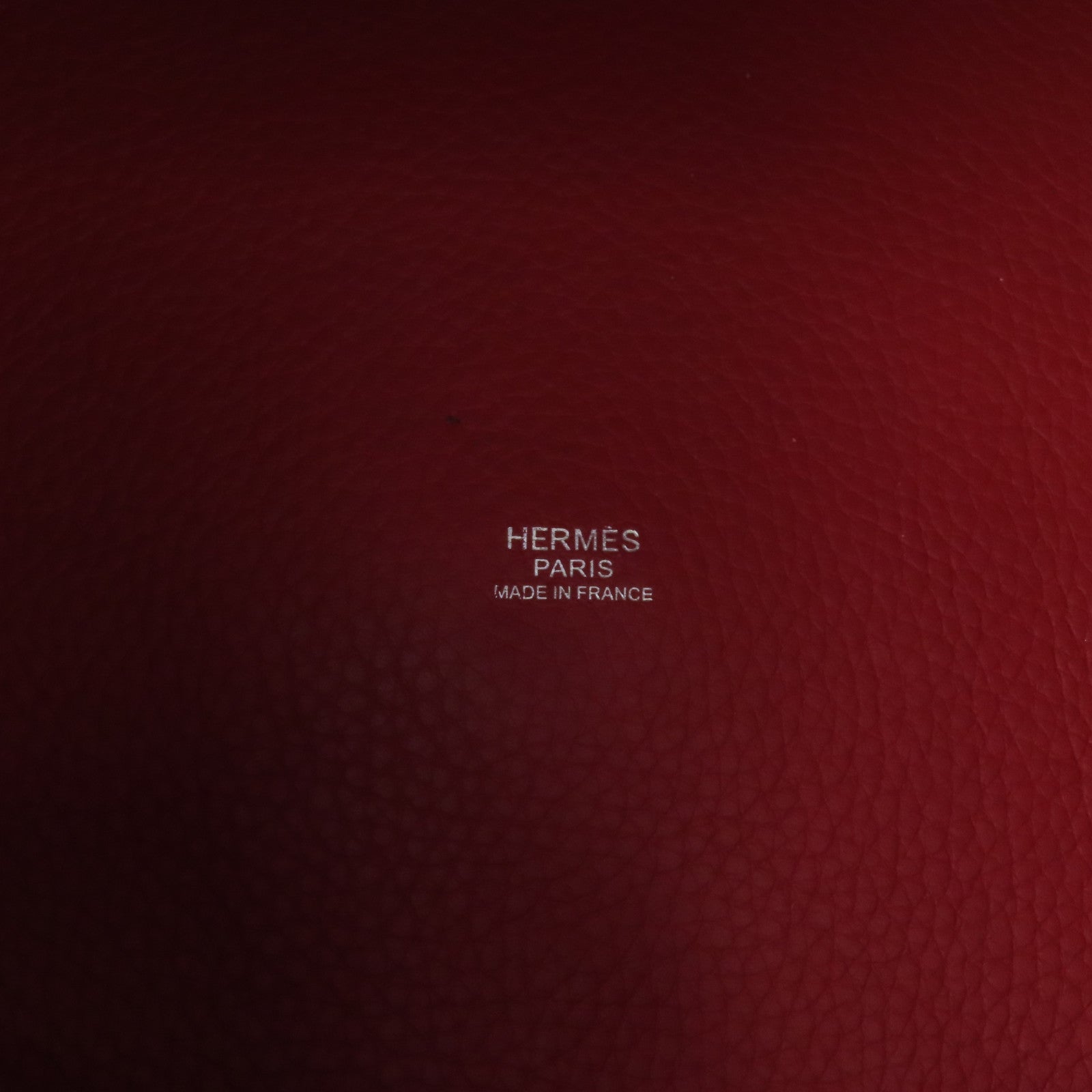 HERMES Clemence皮革Picotin TGM銀扣手挽袋紅色