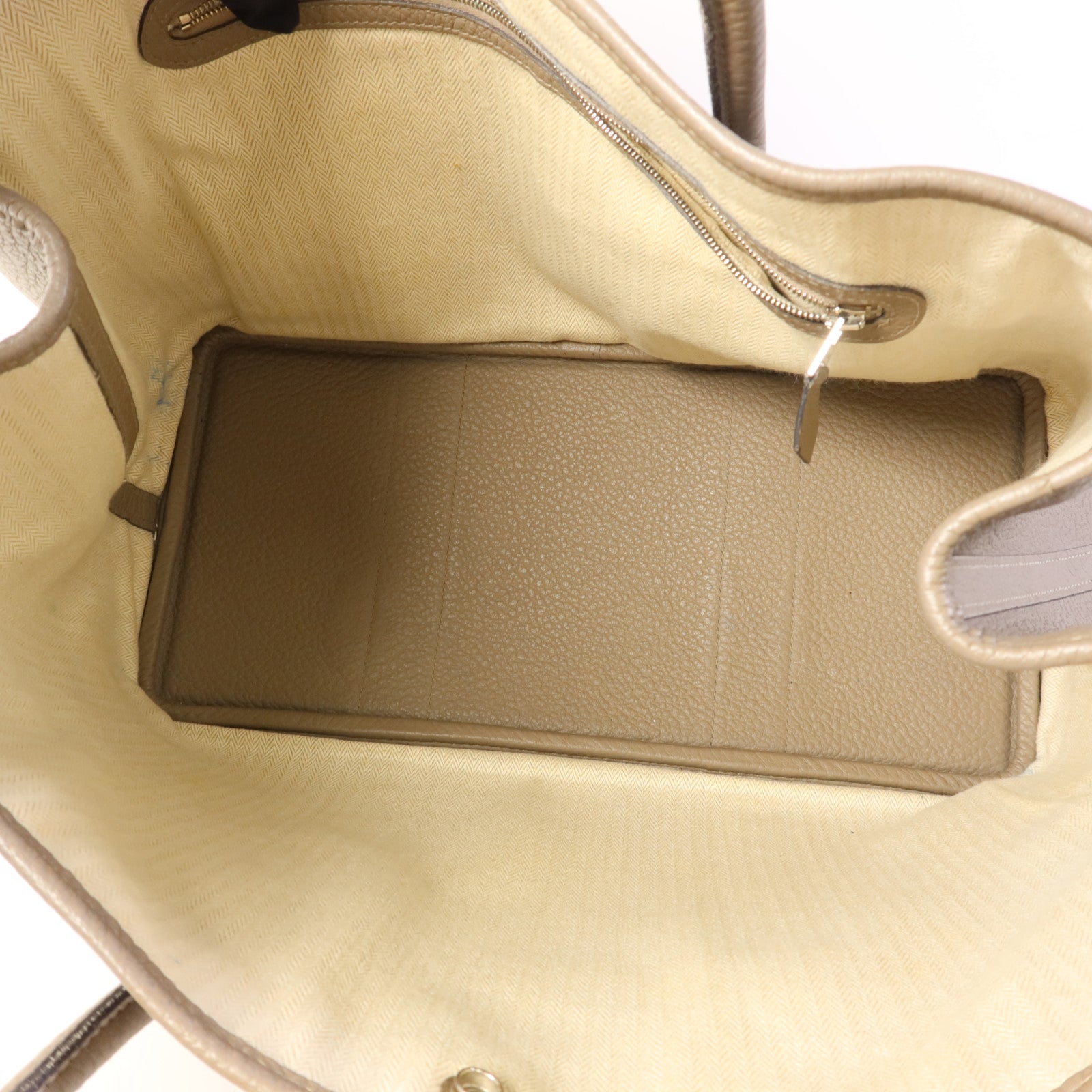 HERMES Country皮革Garden Party PM銀扣手挽袋Gris Asphalt