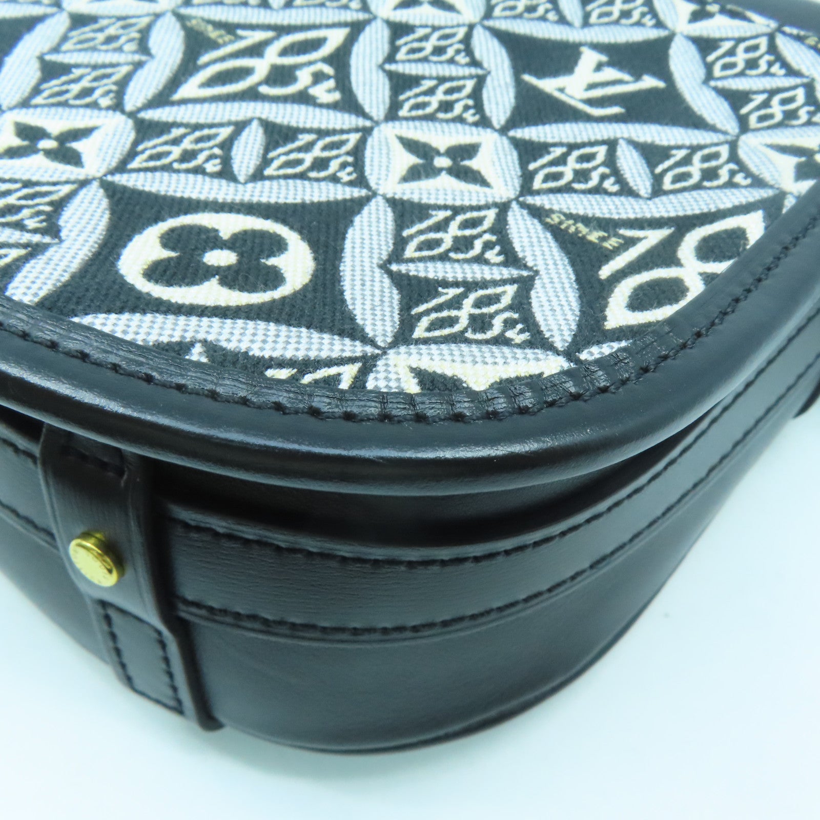 LOUIS VUITTON Monogram Jacquard Since 1854 Neo Saumur MM金扣肩背袋黑色