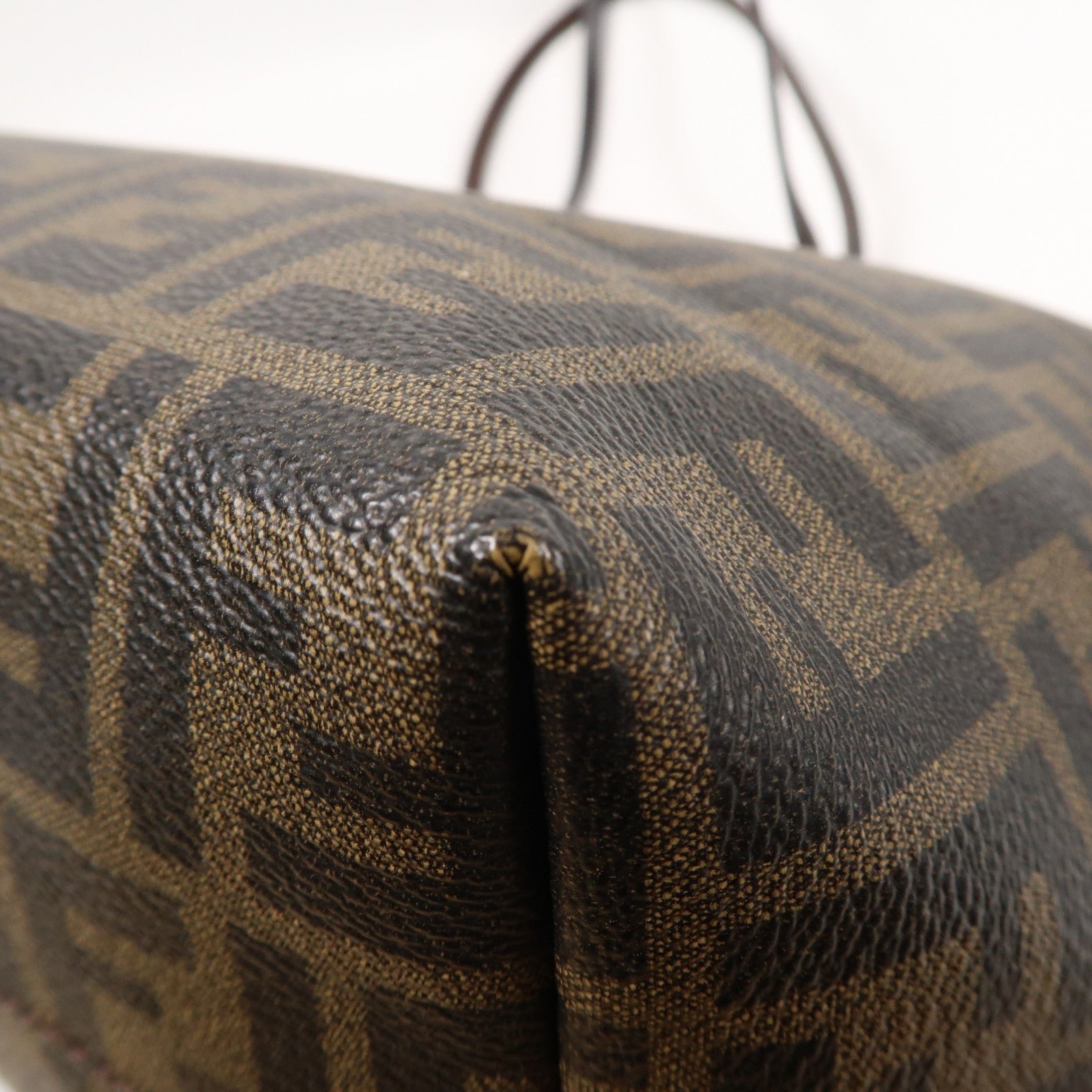 FENDI 塗層帆布Shoulder Tote金扣手挽袋啡色