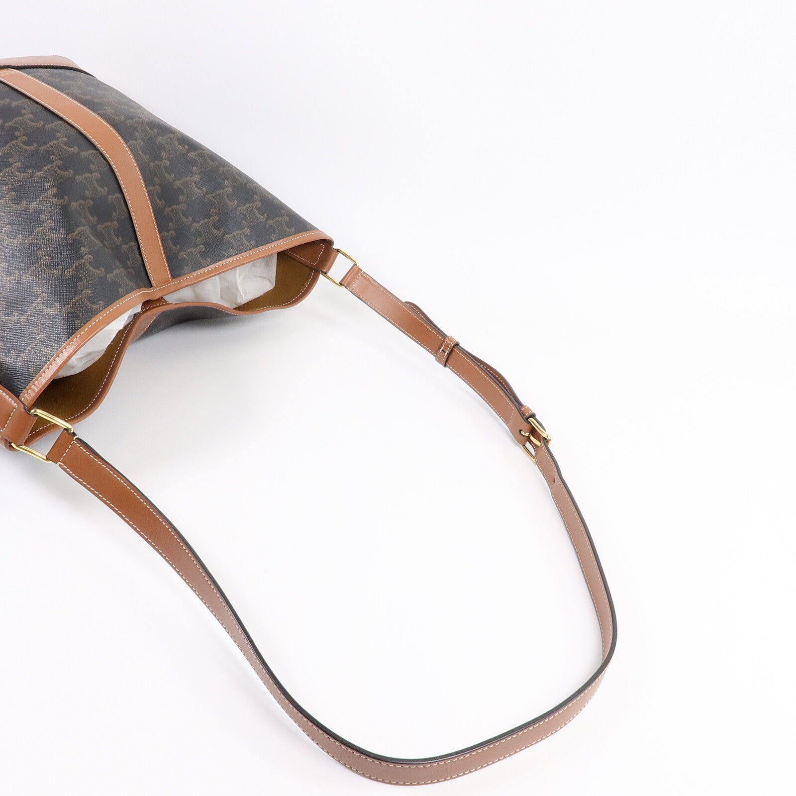CELINE 塗層帆布Triomphe Bucket Medium肩背袋