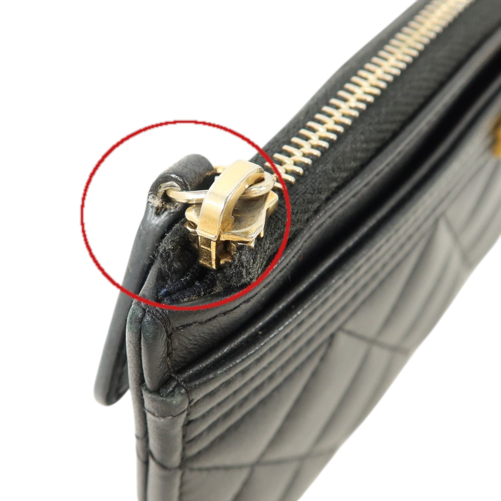 CHANEL 羊皮皮革Boy Chanel Zipper Long Wallet金扣長錢包