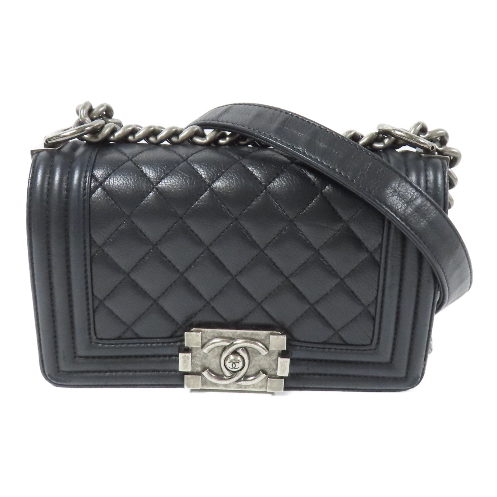 CHANEL 牛皮皮革Boy 20鏈帶肩背袋