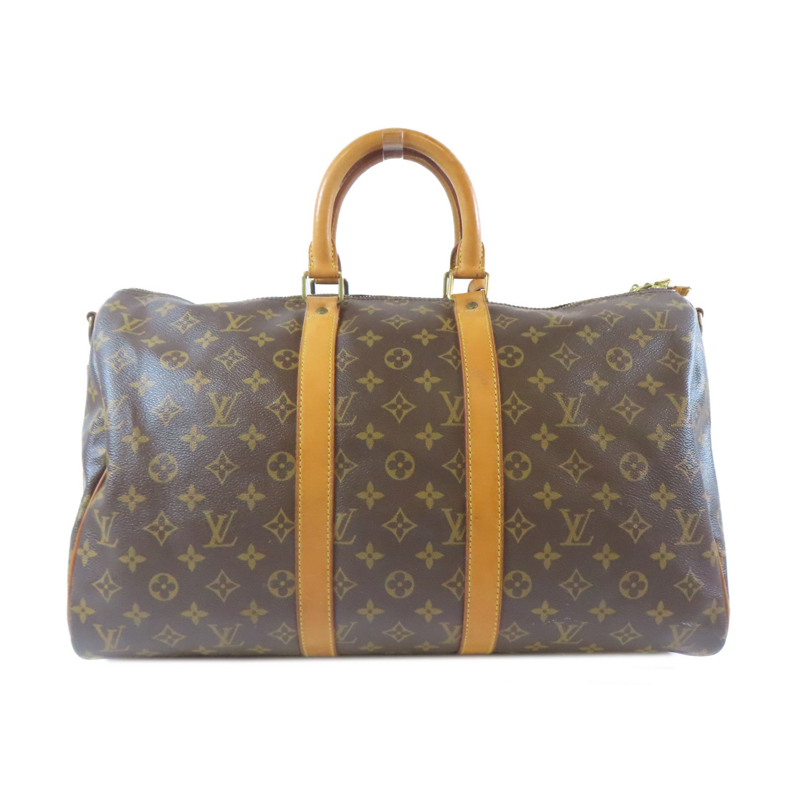 LOUIS VUITTON Monogram Keepall 45 Bandouliere金扣波士頓包啡色