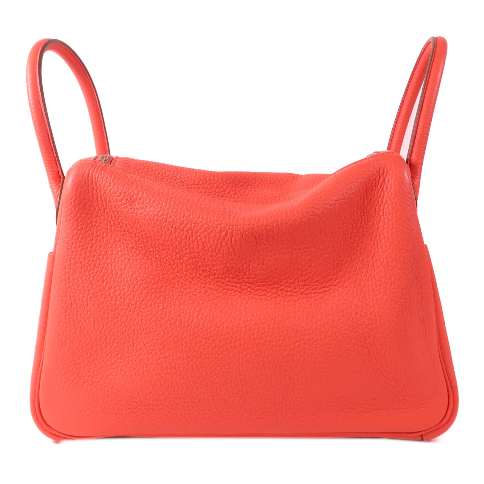 HERMES Clemence皮革Lindy 30銀扣手挽肩背兩用袋Capucine